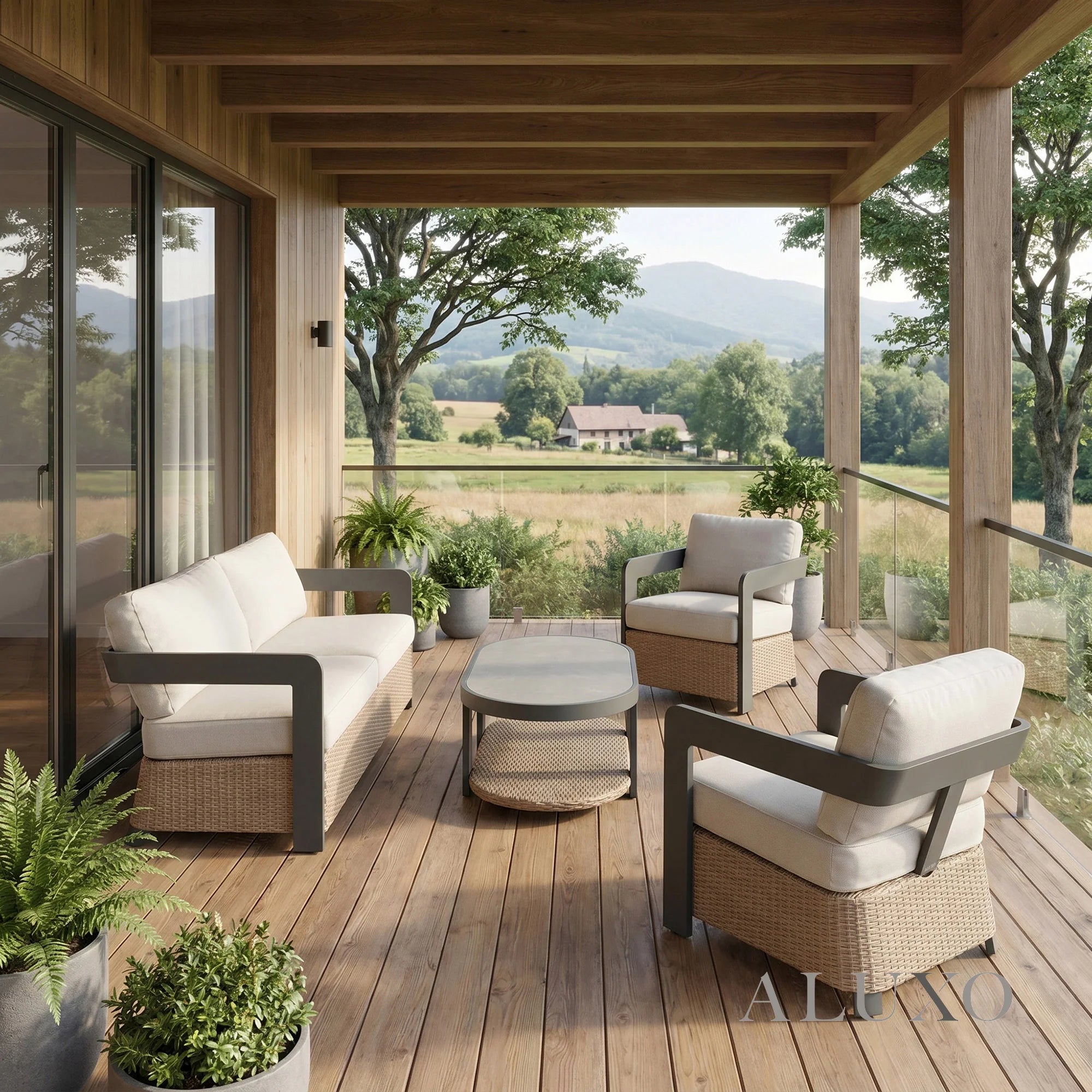 Selene Outdoor Lounge Set - Wicker - 5 Seater