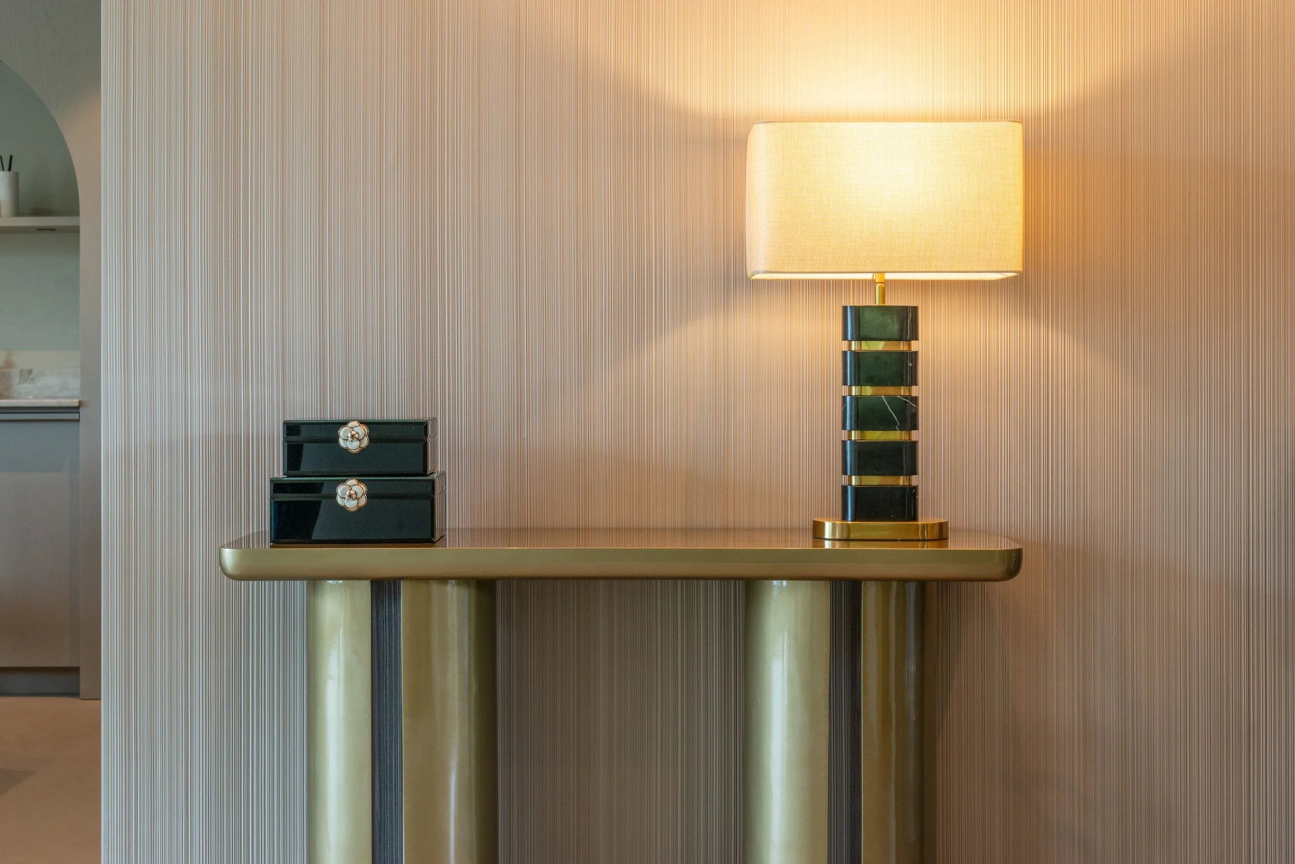 Richmond Interiors Whisker Gold Console Table