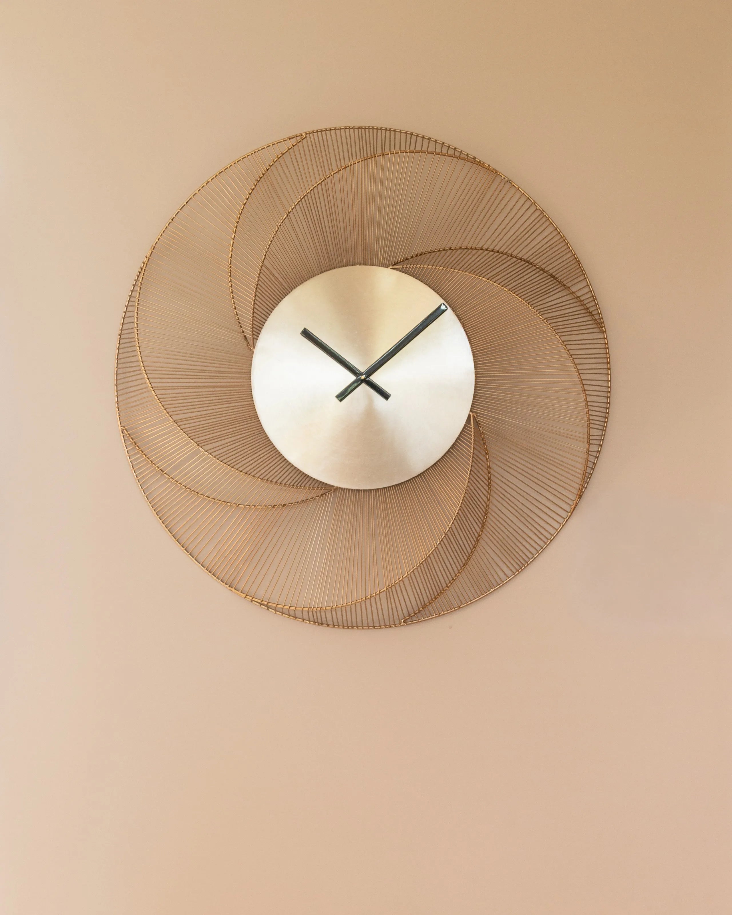 Richmond Interiors Denver Gold Spiral Wall Clock