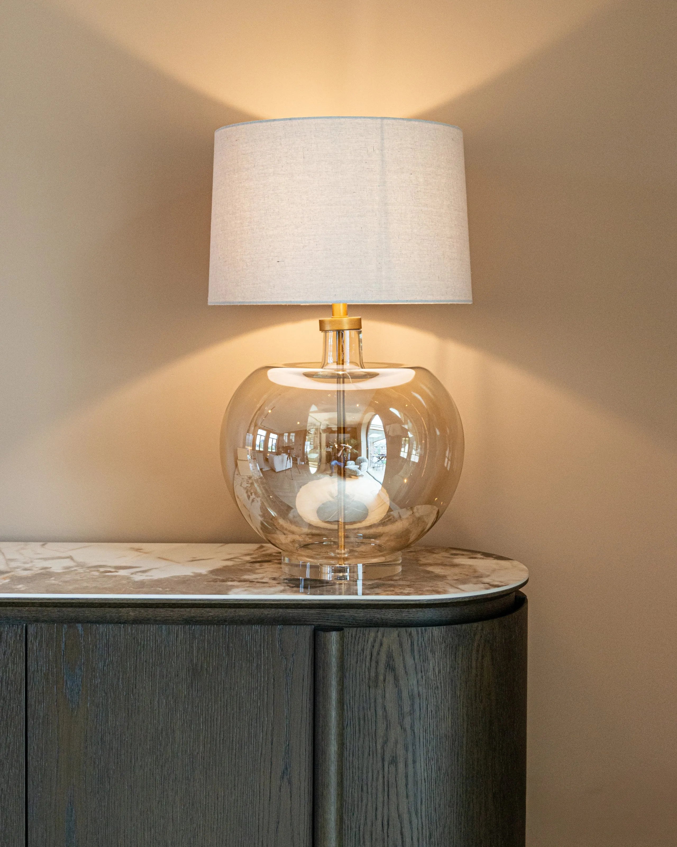 Richmond Interiors Jazzy Amber Glass Table Lamp