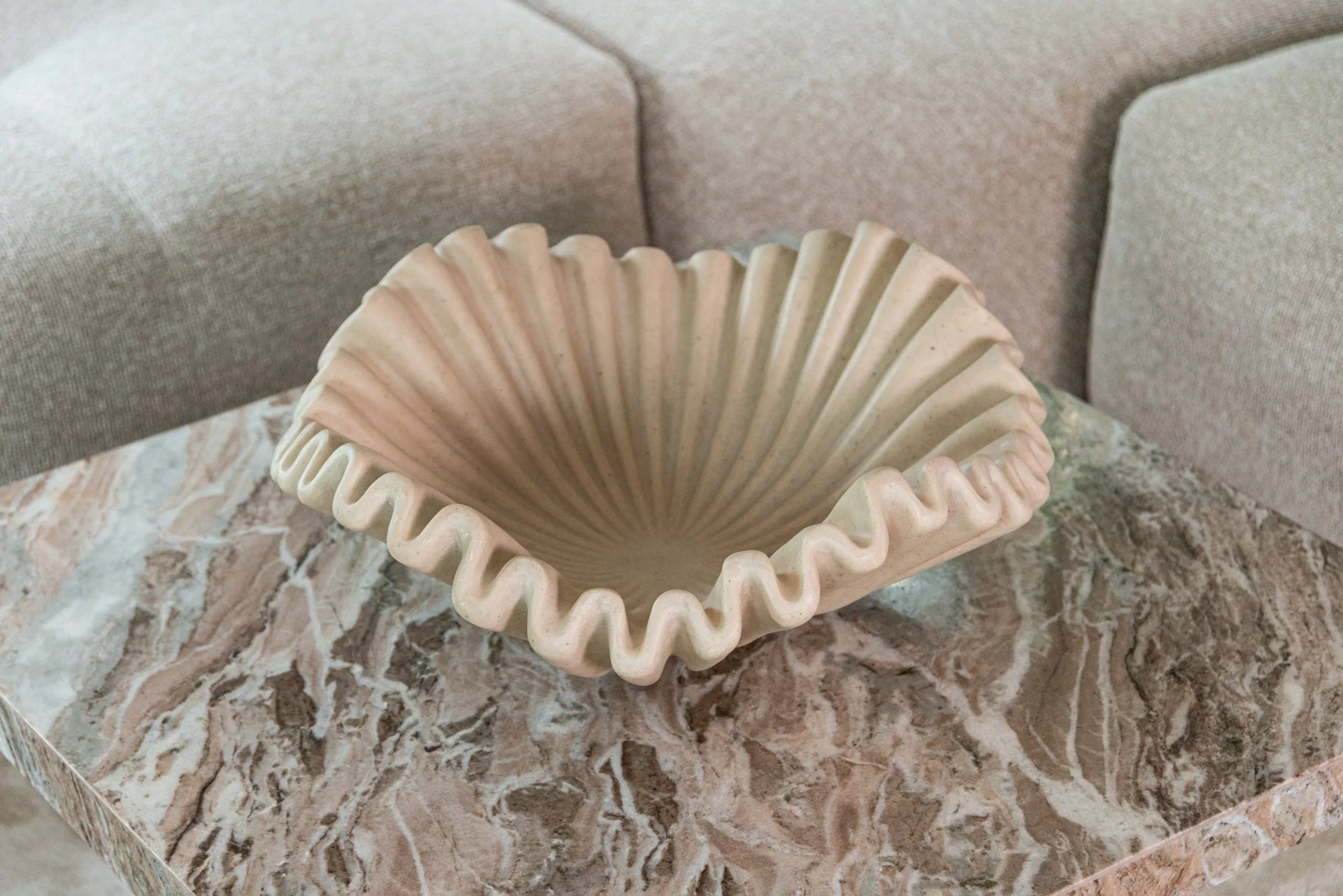 Richmond Interiors Rashford Greige Marble Coffee Table Nest | Set Of 2