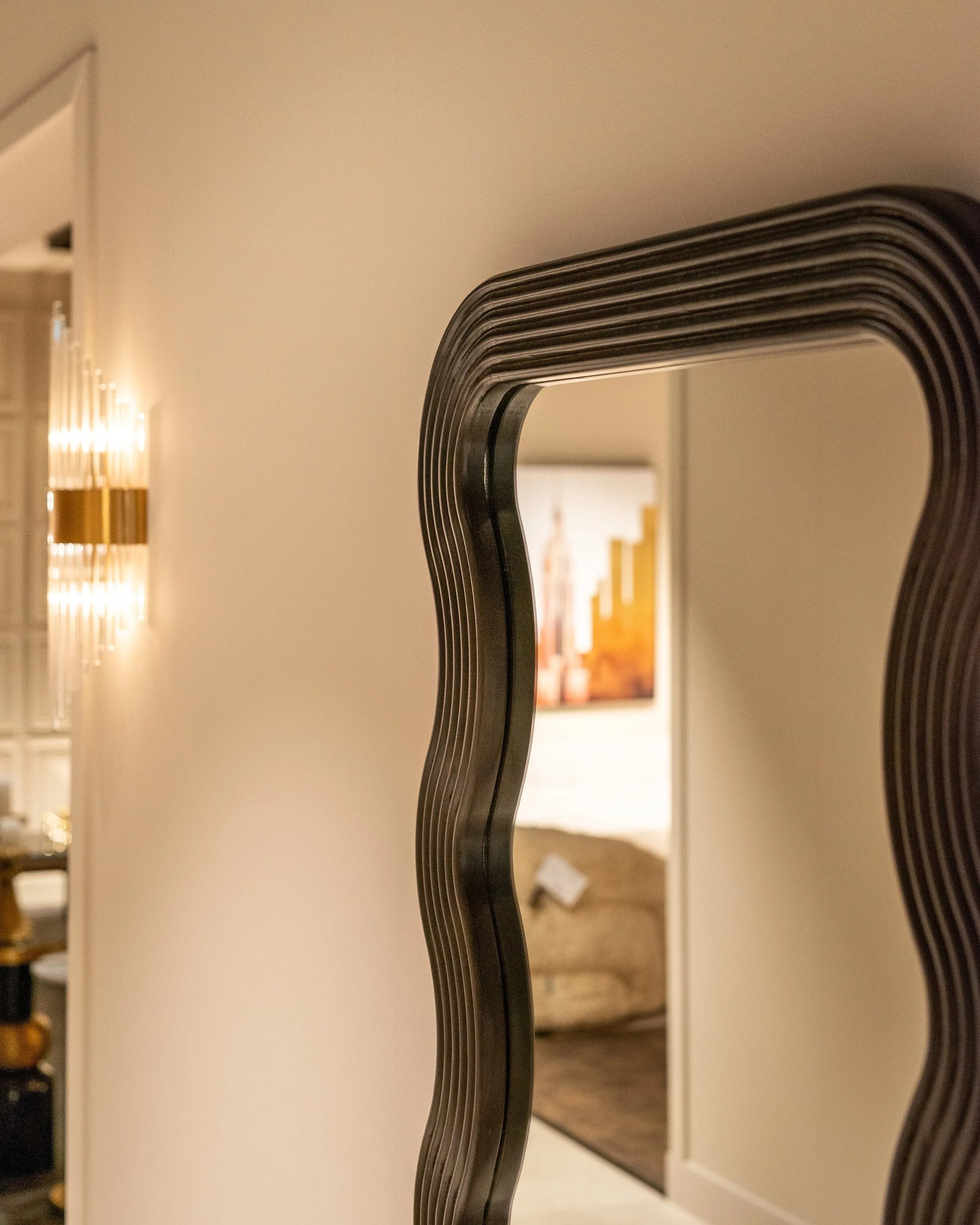 Richmond Interiors Mayfield Brown Wood Floor Standing Leaner Mirror Extra Large