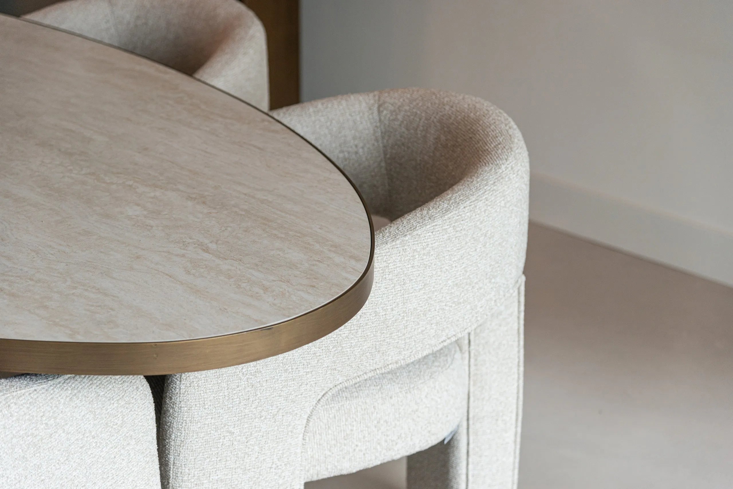 Richmond Interiors Belle Taupe Boucle Tripod Dining Chair