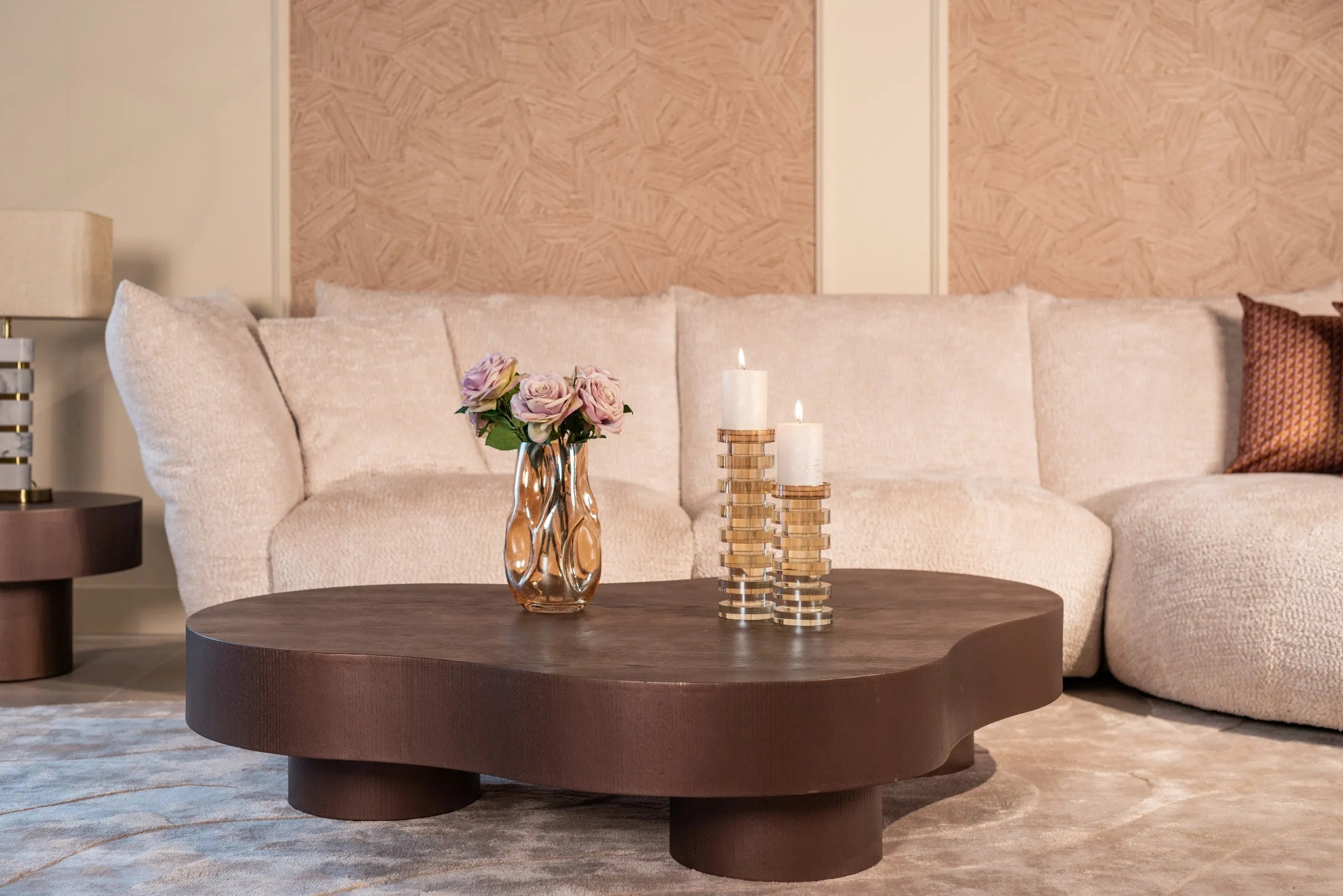 Set of 2 Richmond Interiors Bogor Bronze Oak Wood Coffee Table