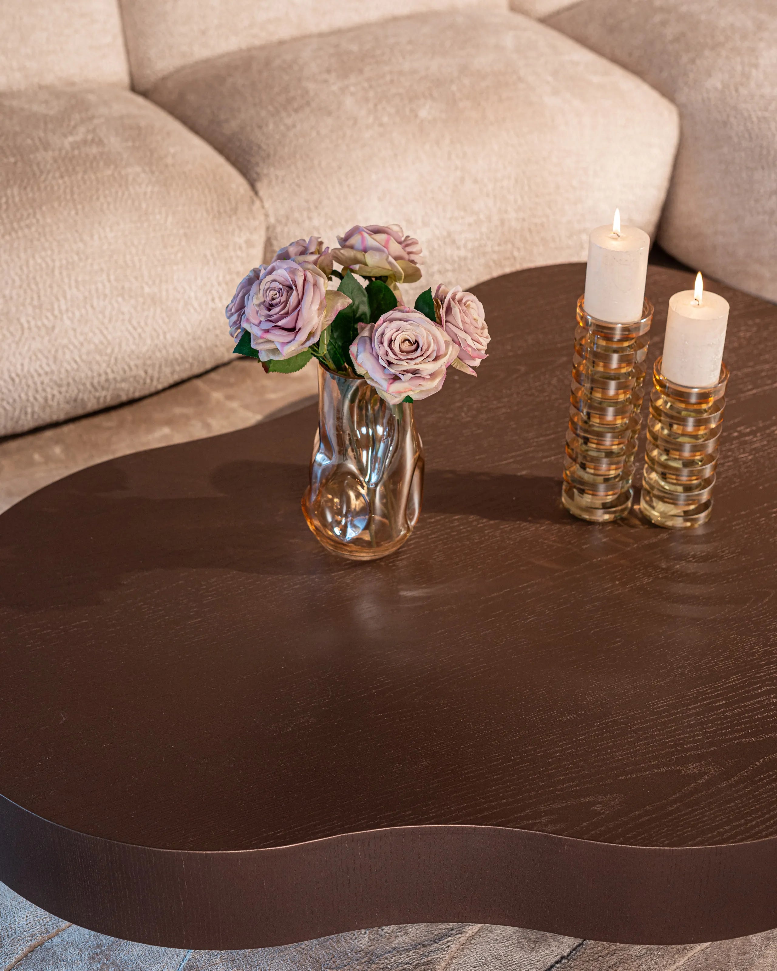 Set of 2 Richmond Interiors Bogor Bronze Oak Wood Coffee Table