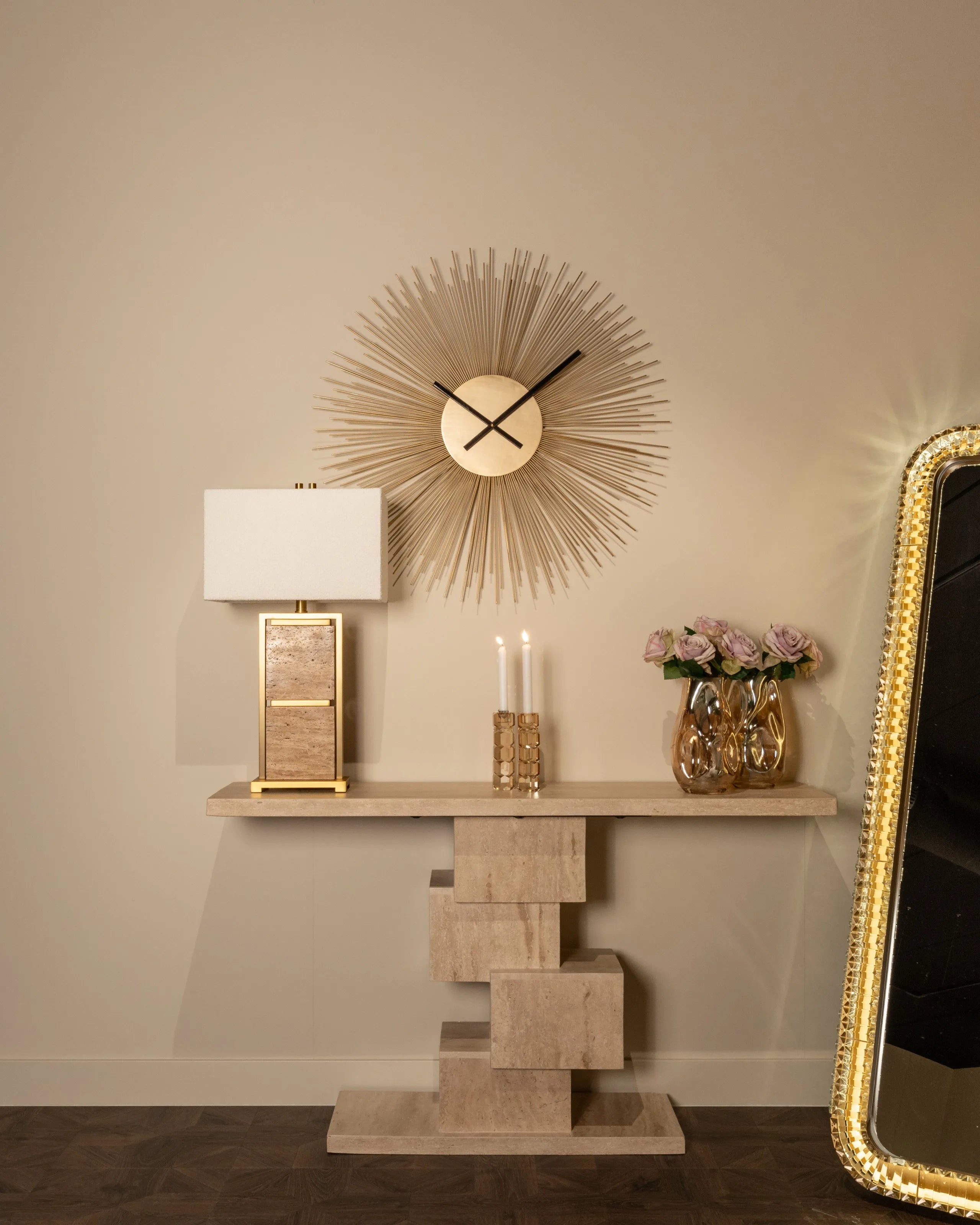Richmond Interiors Chasin Gold Starburst Wall Clock