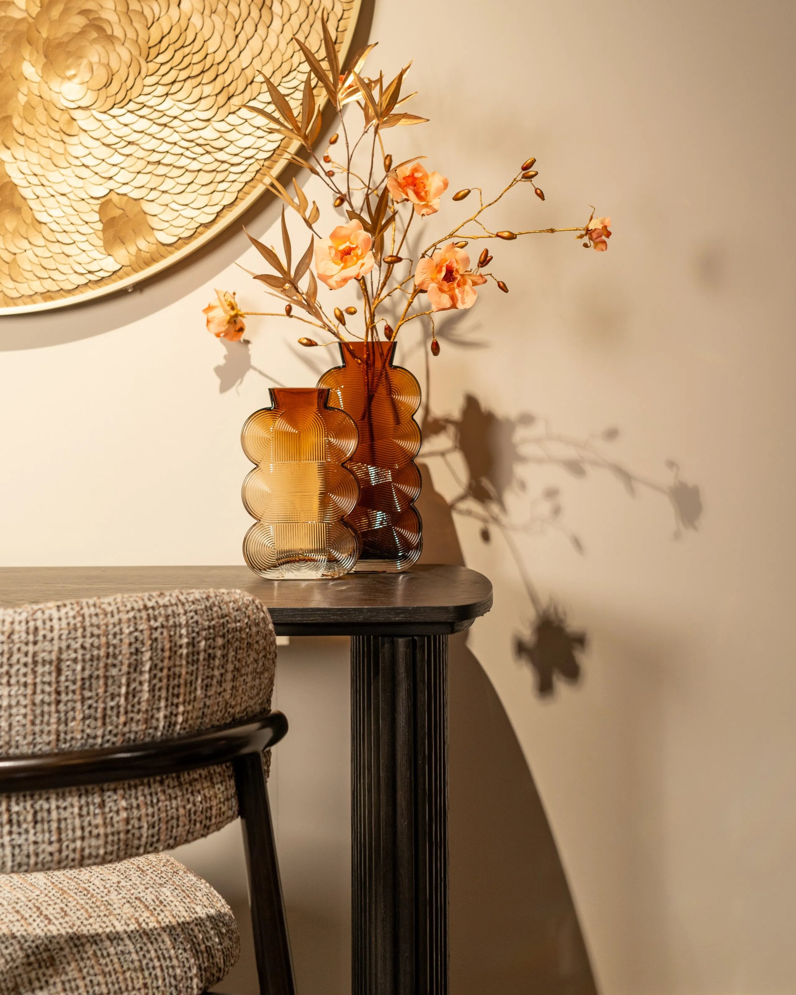 Richmond Interiors Bloom Gold Coin Round Disk Wall Art Large