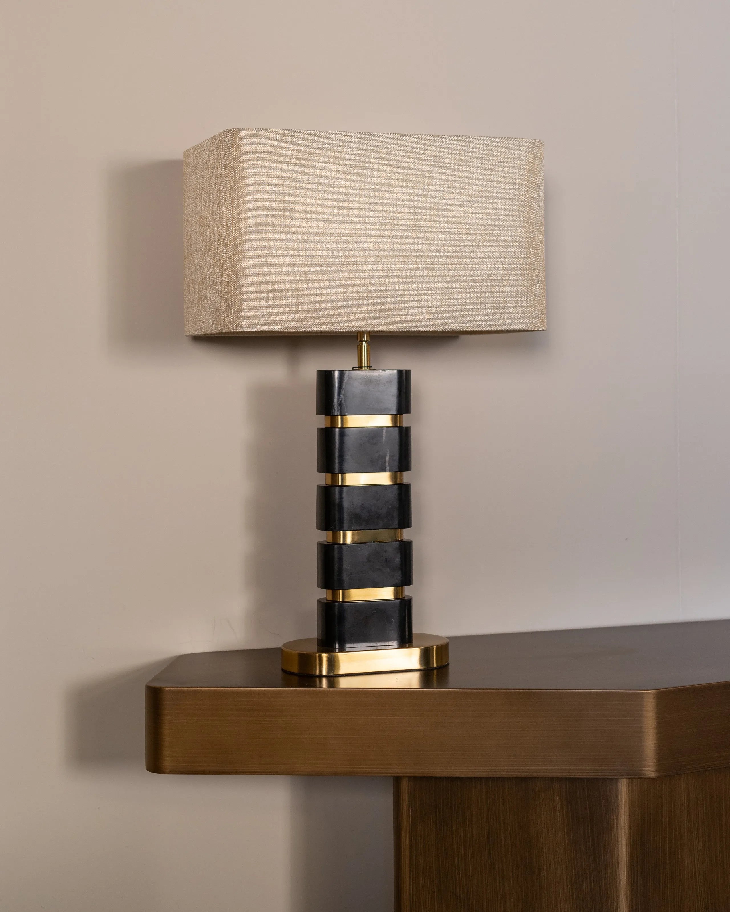 Richmond Interiors Hexa Brushed Gold Console Table
