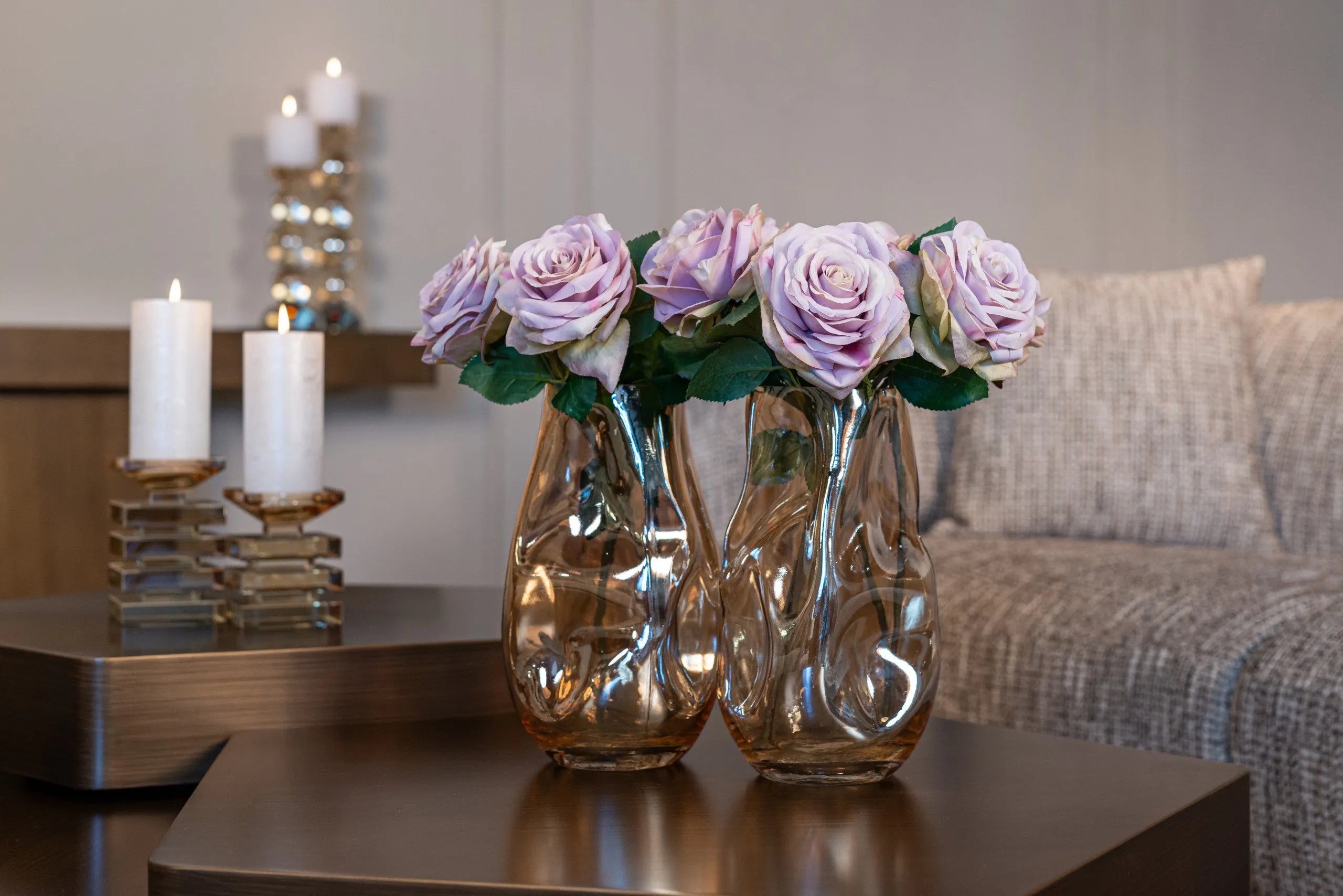 Richmond Interiors Emie Blown Glass Candle Holder | Large