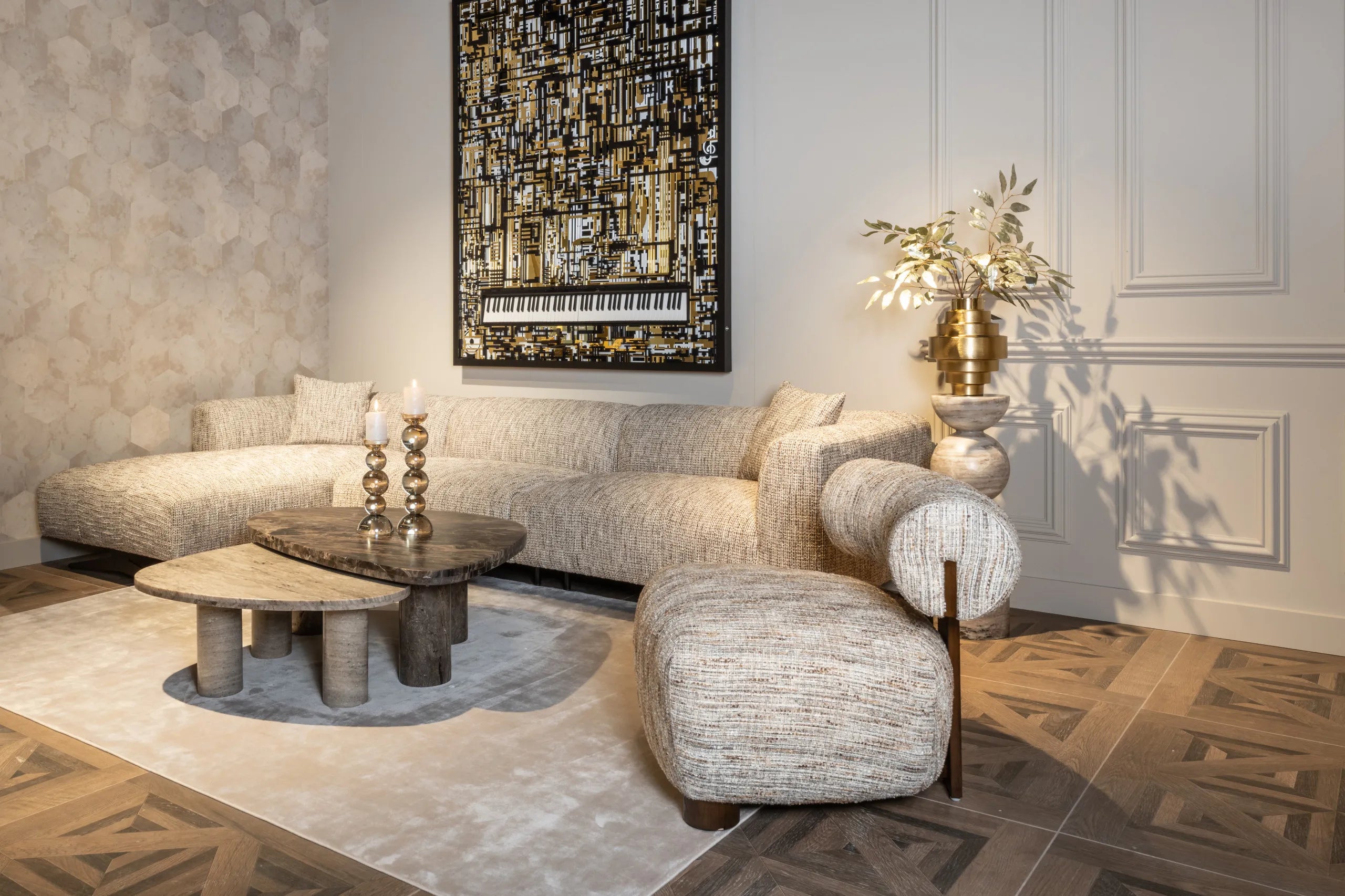Richmond Interiors Lewis Sand Morchana Marble Decorative Column