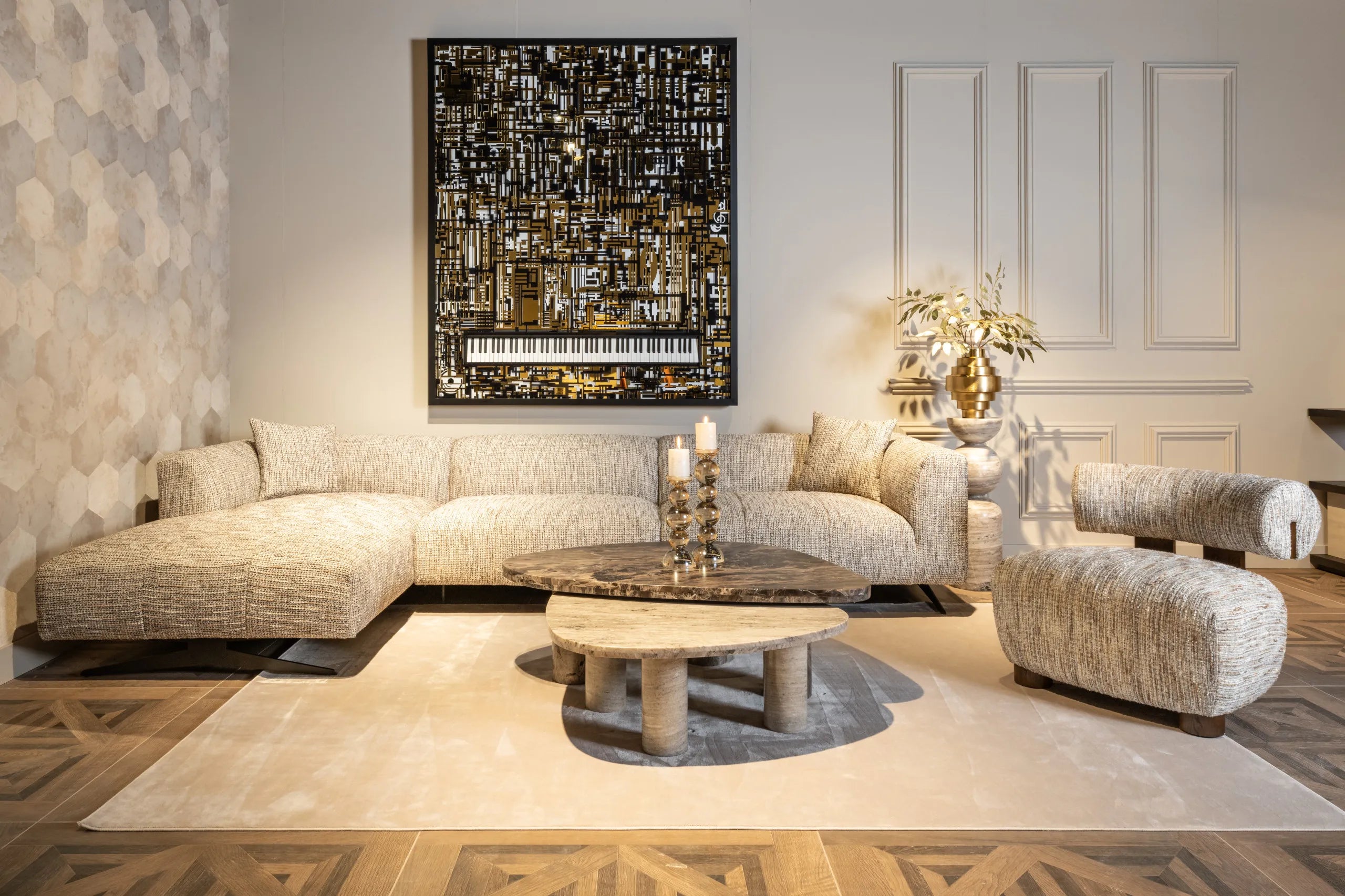 Richmond Interiors Lewis Sand Morchana Marble Decorative Column