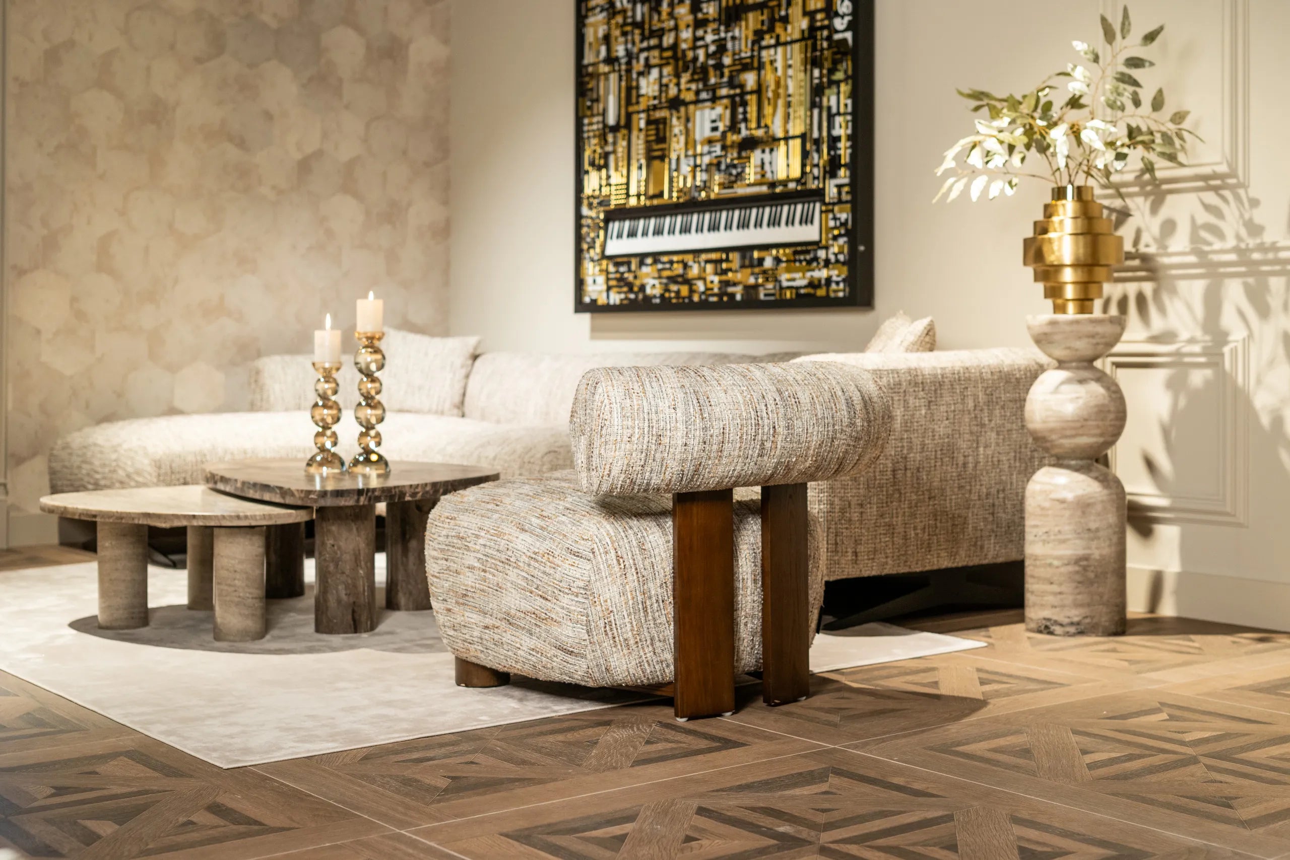 Richmond Interiors Lewis Sand Morchana Marble Decorative Column