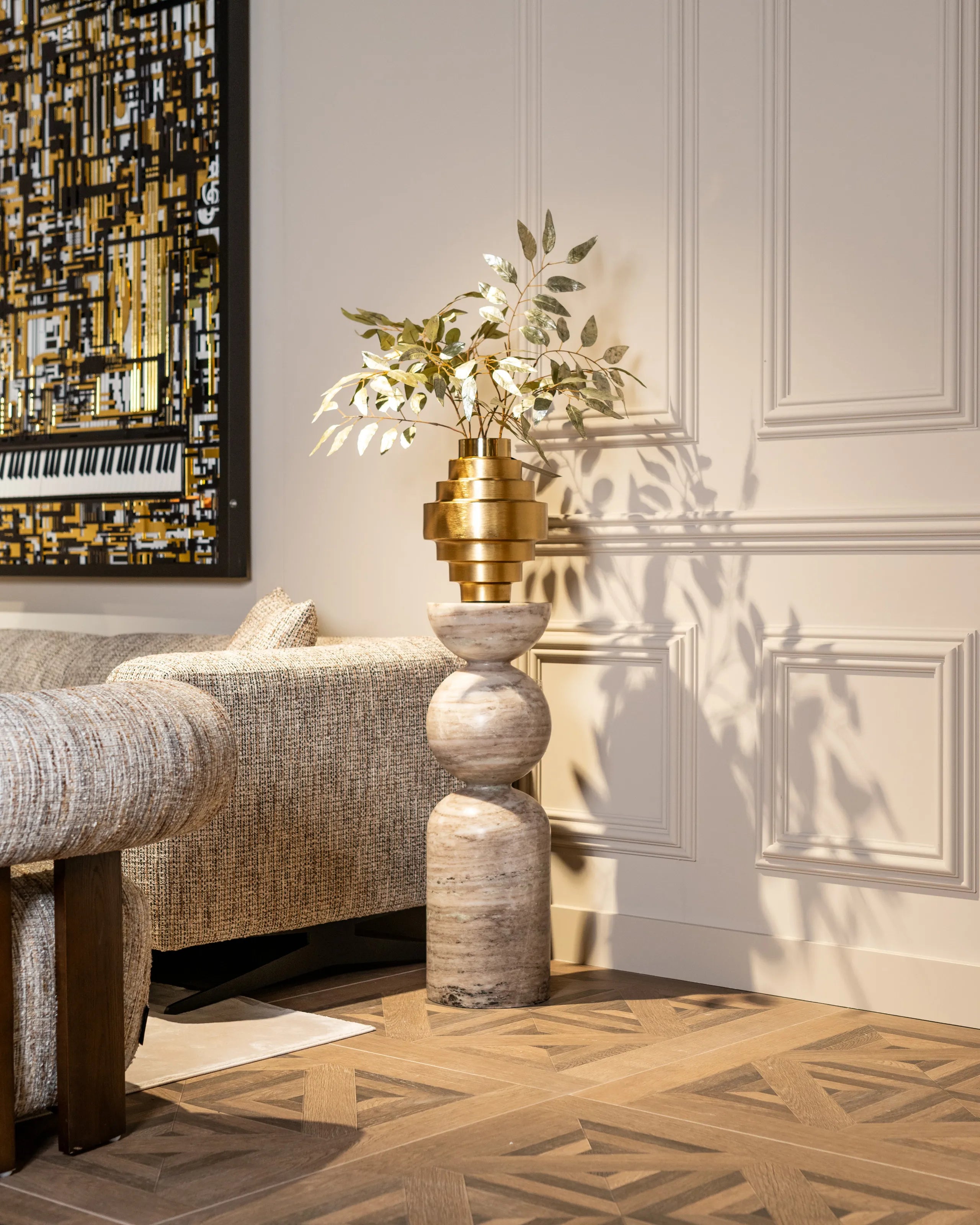 Richmond Interiors Lewis Sand Morchana Marble Decorative Column