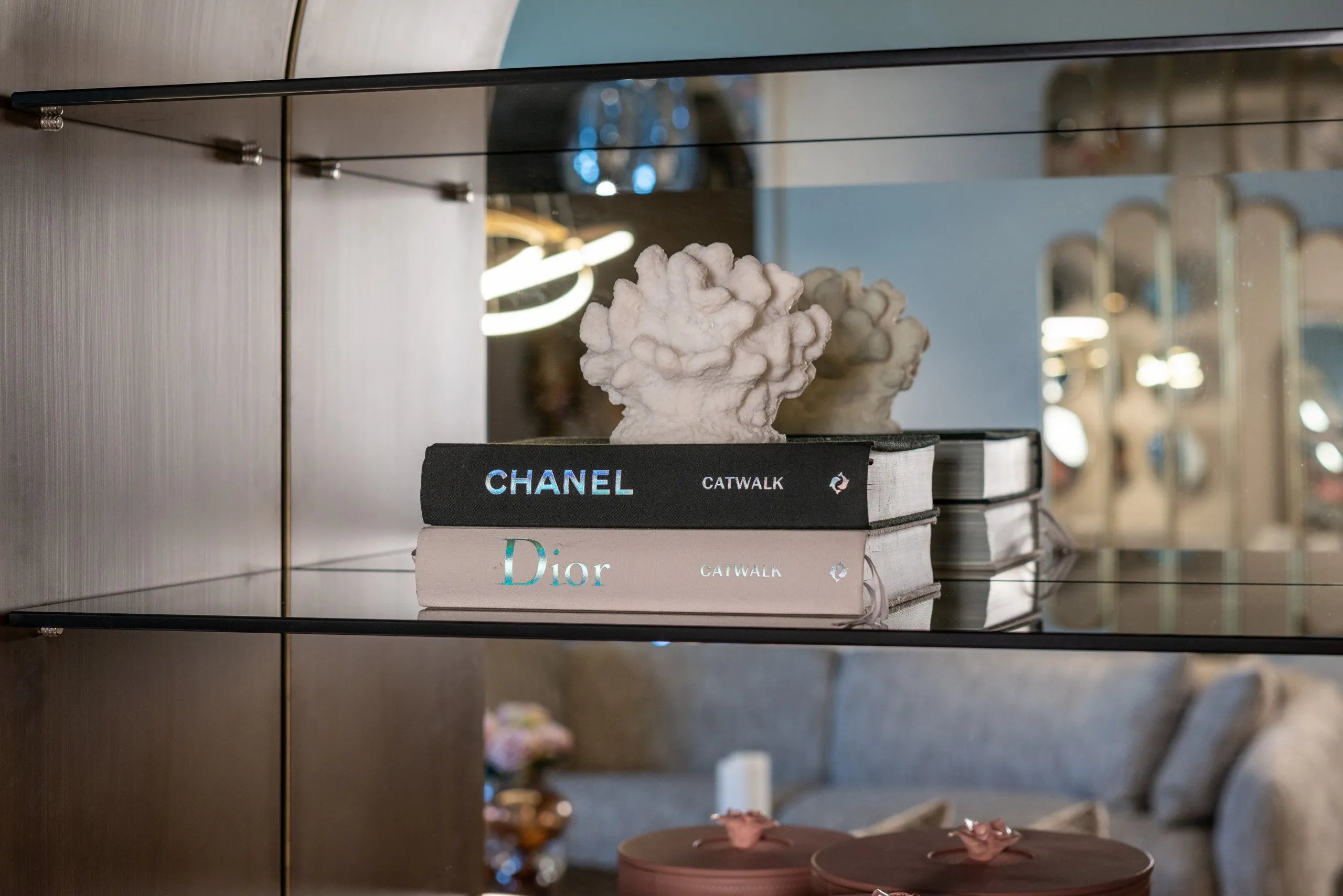 Richmond Interiors Bowic Brushed Gold Display Unit
