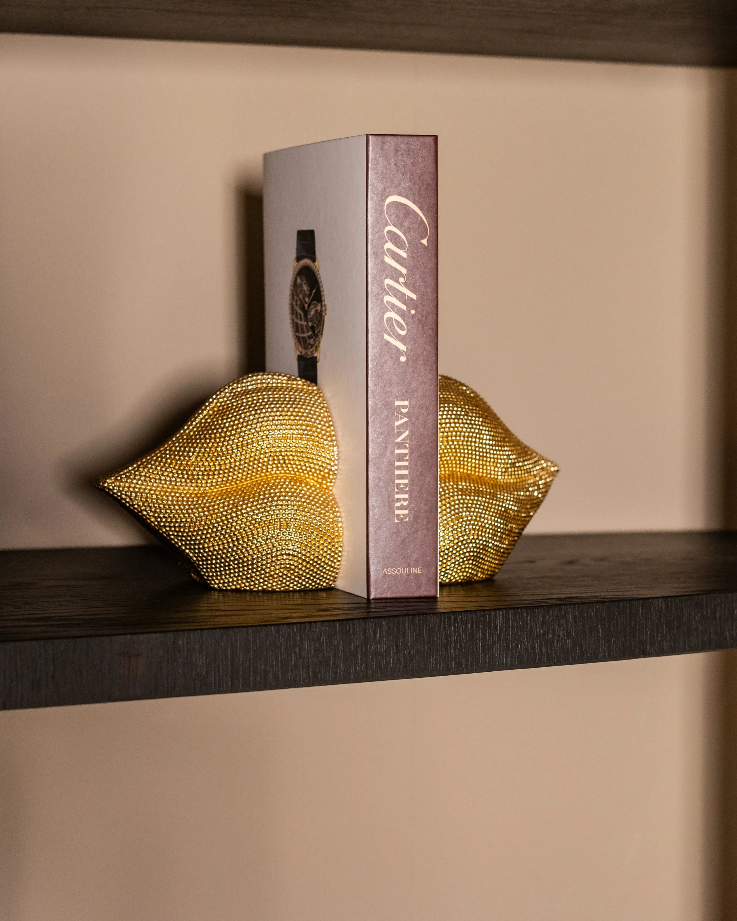 Richmond Interiors Kissing Lips Gold Book Stand
