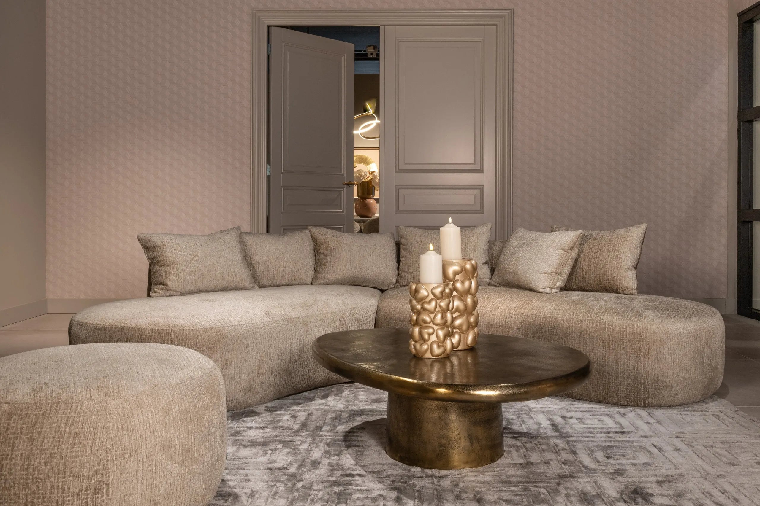 Richmond Interiors Pulitzer Brushed Gold Coffee Table