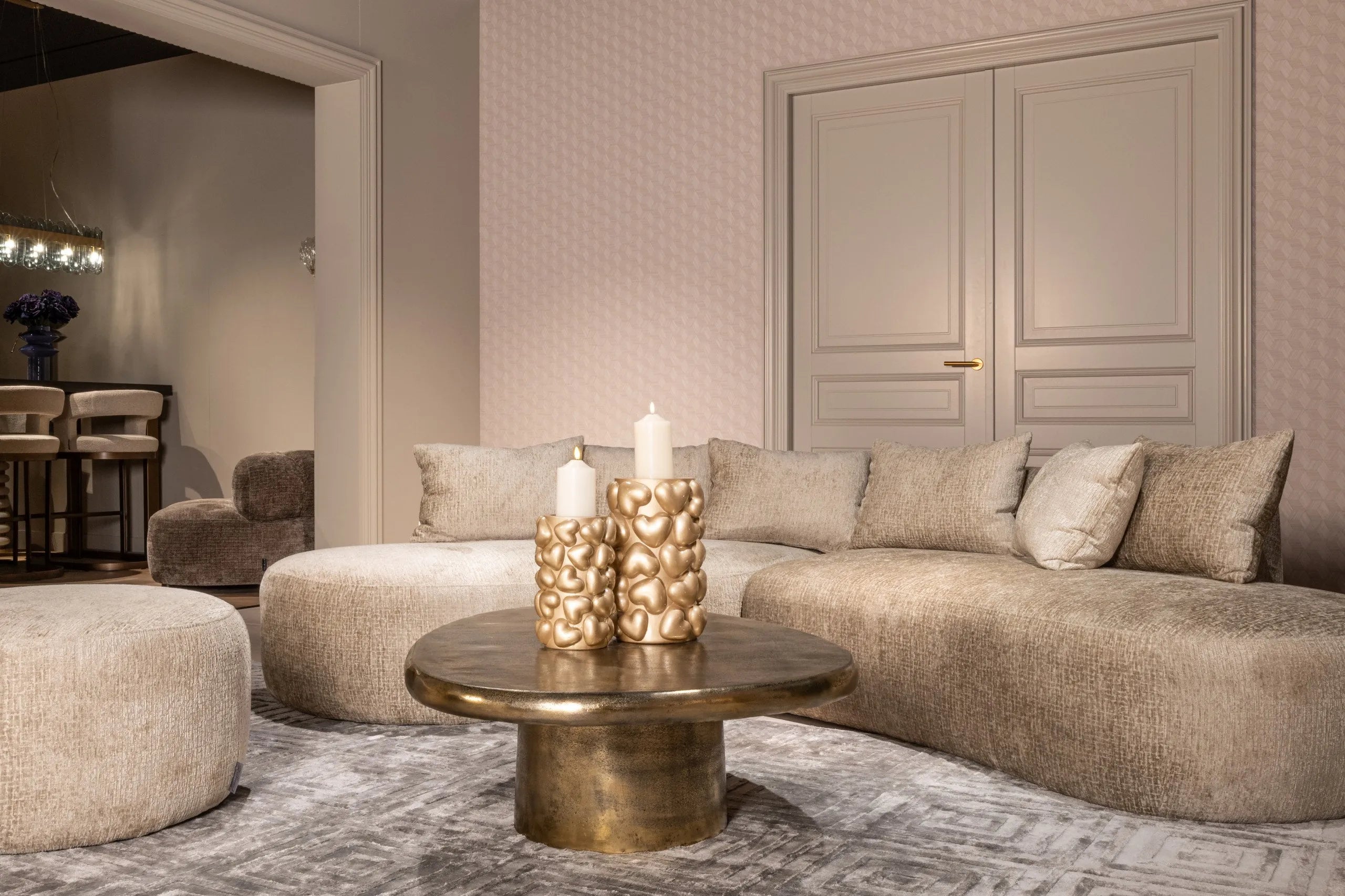 Richmond Interiors Pulitzer Brushed Gold Coffee Table