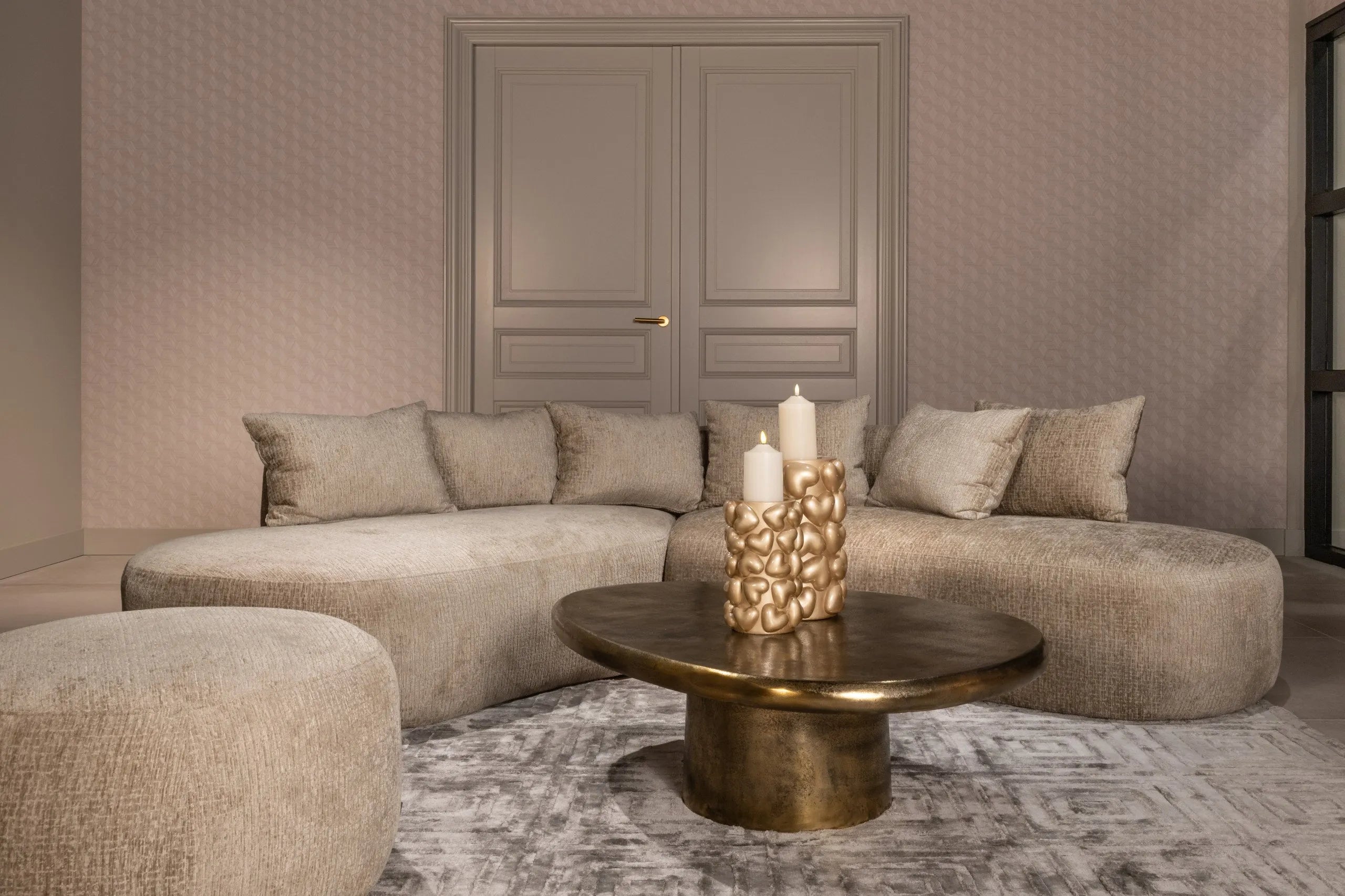 Richmond Interiors Pulitzer Brushed Gold Coffee Table