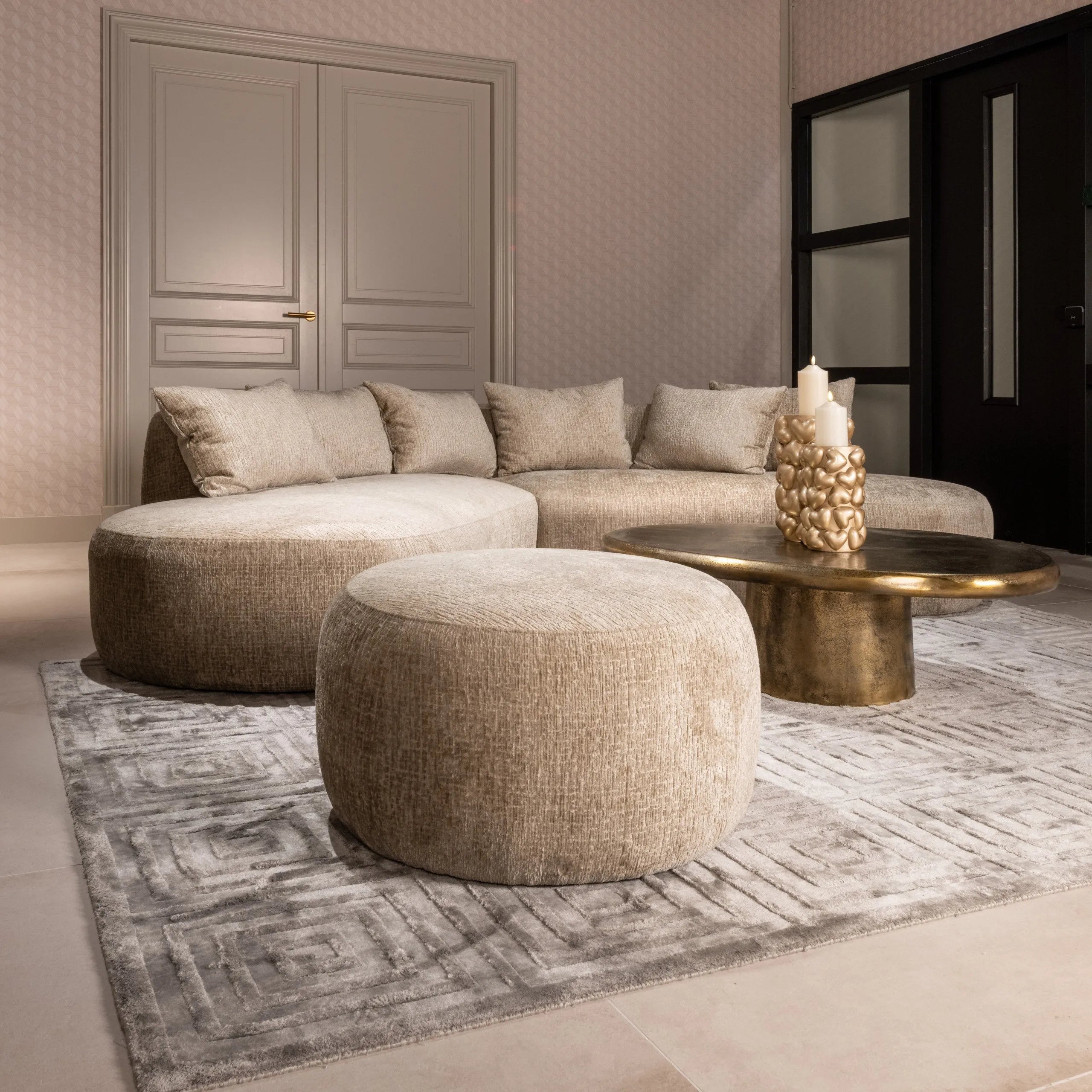 Richmond Interiors Pulitzer Brushed Gold Coffee Table