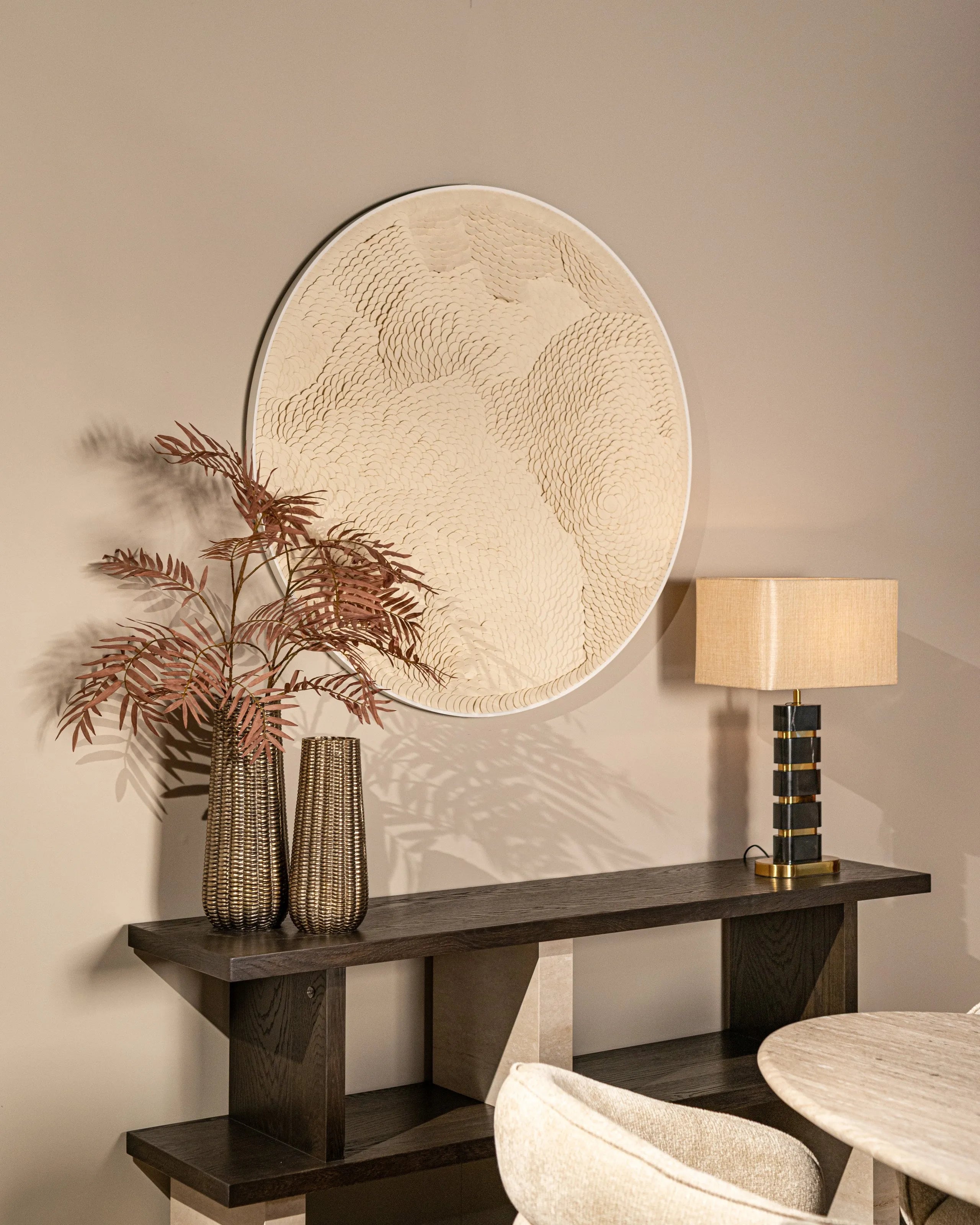 Richmond Interiors Lenore Black Marble & Gold Table Lamp