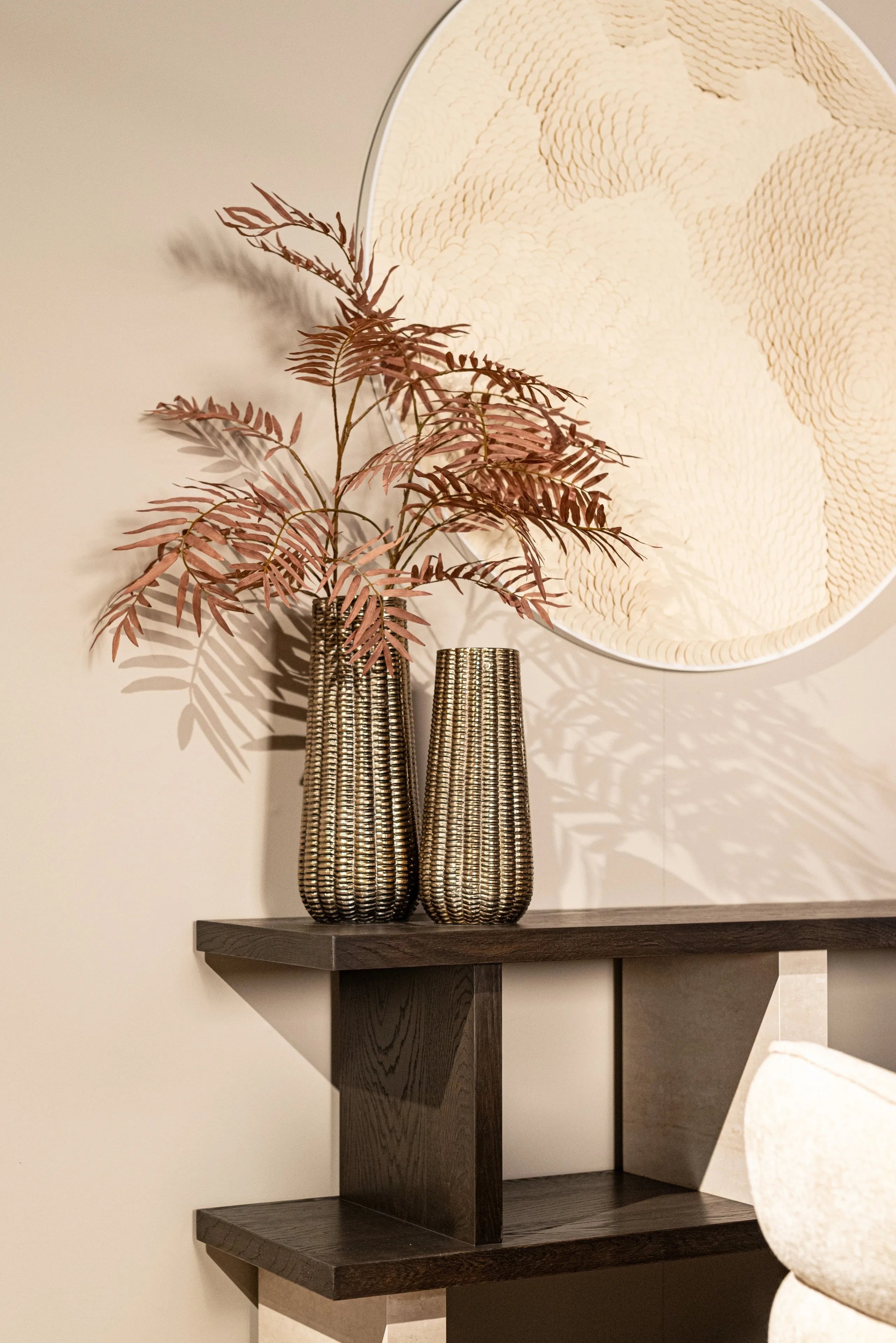 Richmond Interiors Waldorf Brown Wood & Stone Console Table