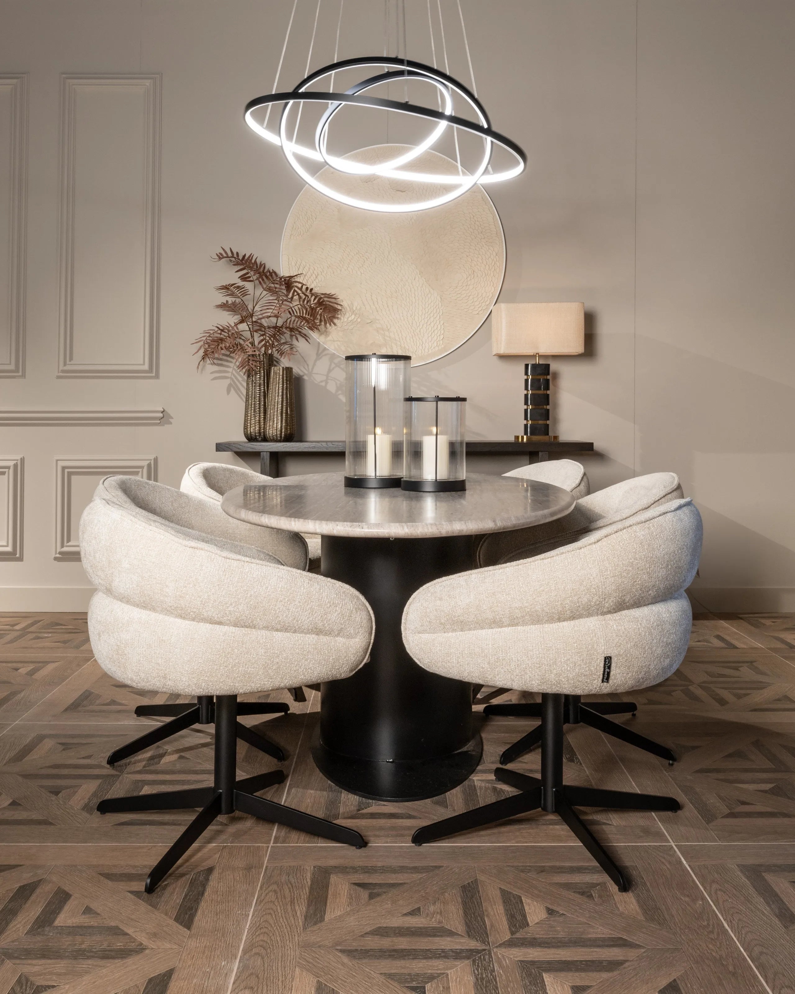Richmond Interiors Amira Black Triple Halo Led Ceiling Pendant Light