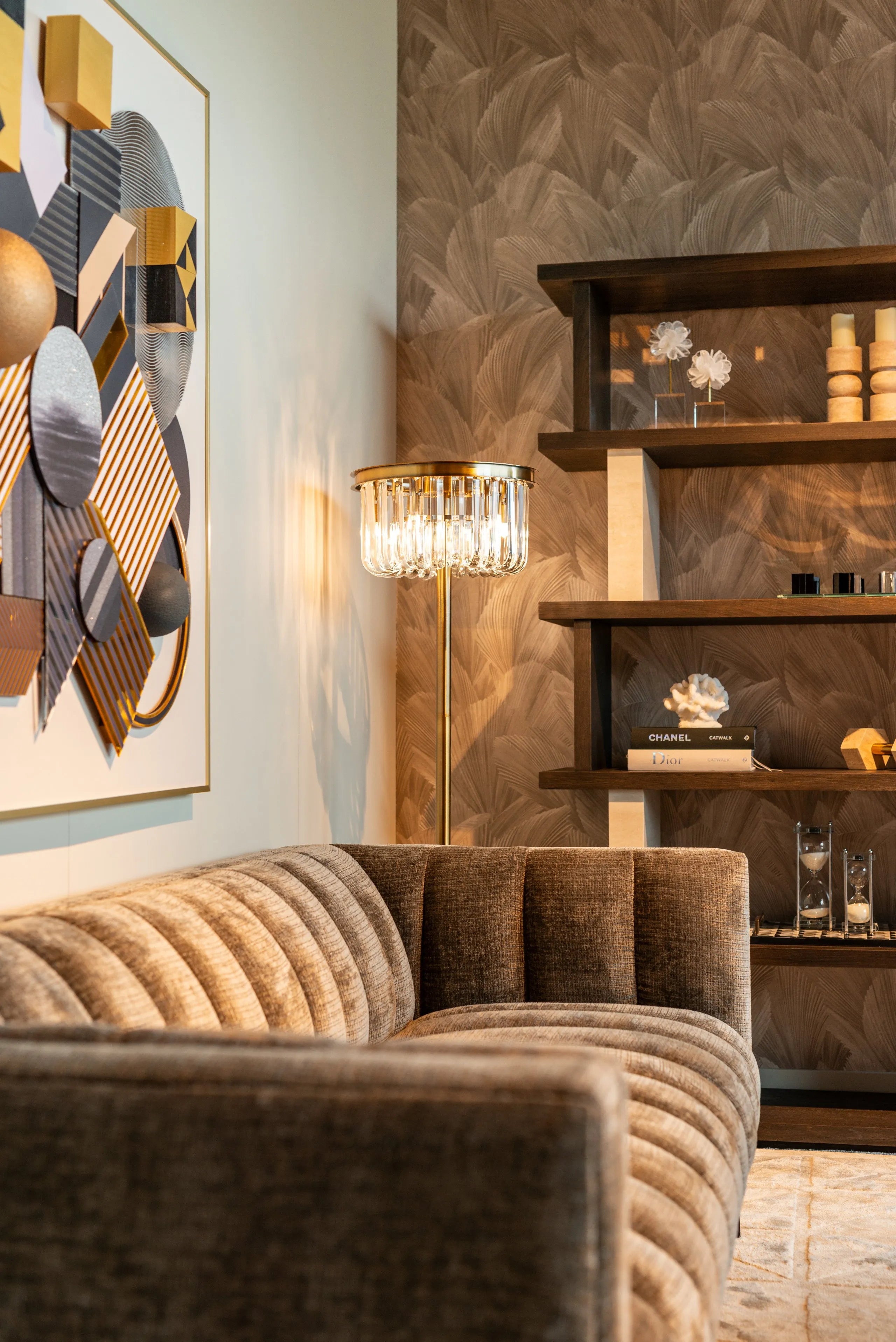 Richmond Interiors Waldorf Brown Oak Wood & Stone Display Unit