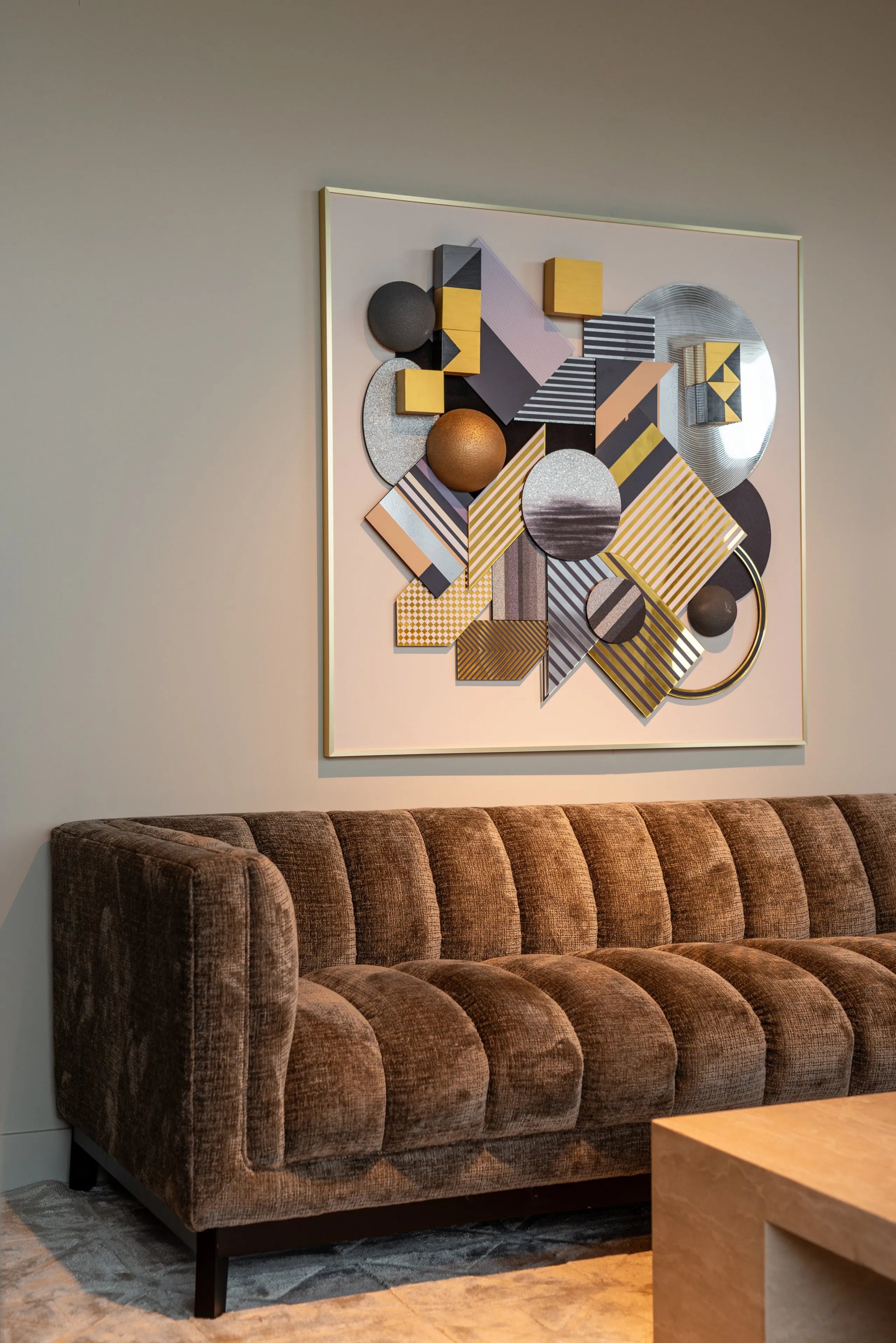 Richmond Interiors 3D Block Black & Gold Wall Art
