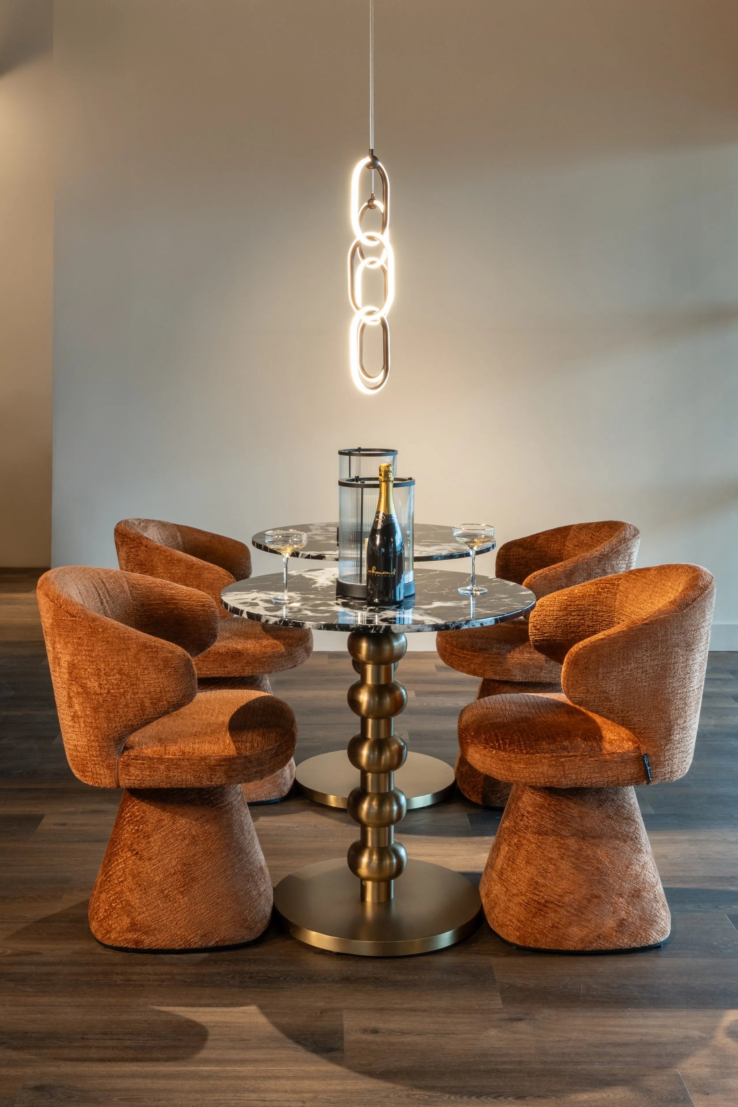 Richmond Interiors Witlox Black Marble & Gold Round Bistro Table