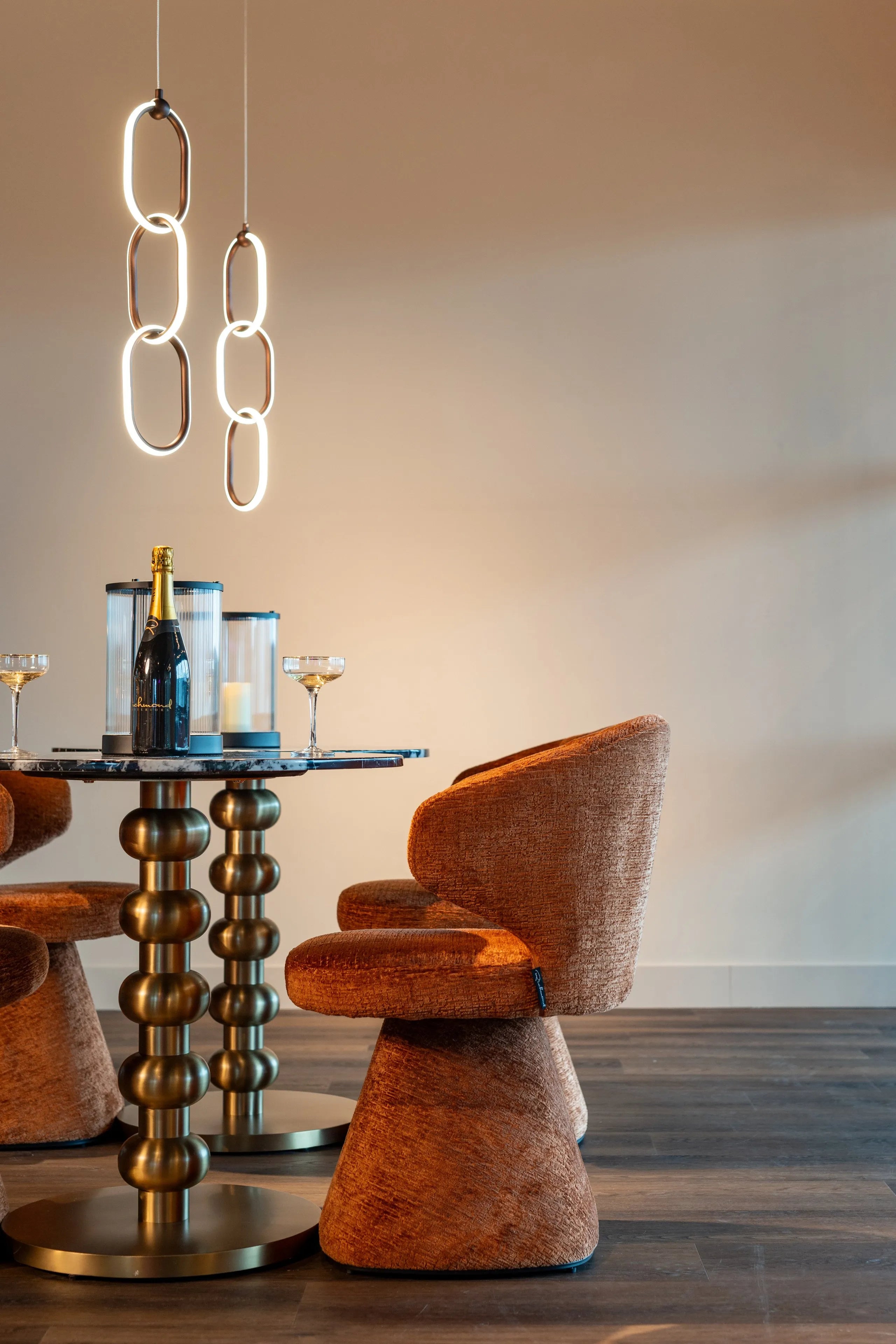 Richmond Interiors Witlox Black Marble & Gold Round Bistro Table