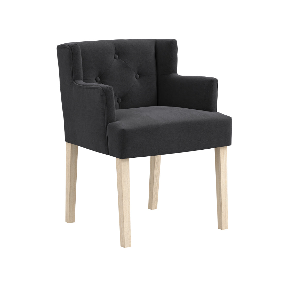 Shay Anthracite Winged Chair With Arms
