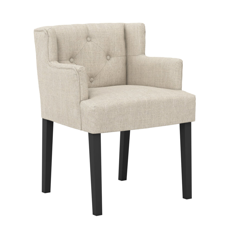 Shay Stone Winged Dining Chair With Arms