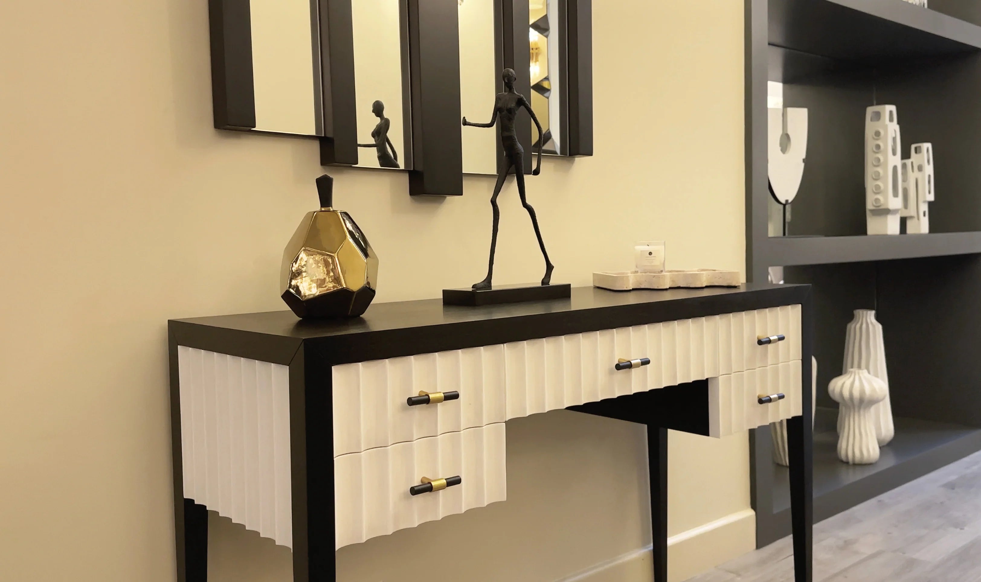 Malibu Black Wood Console Table