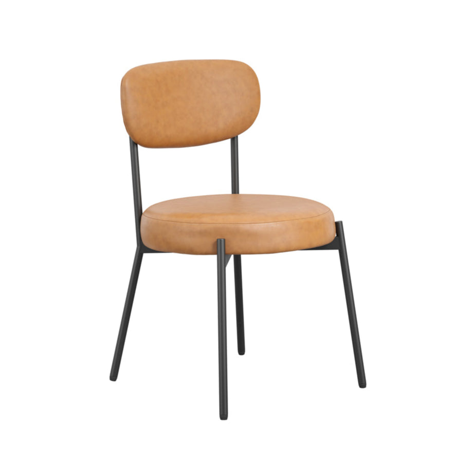 Smith Caramel Brown Faux Leather Dining Chair