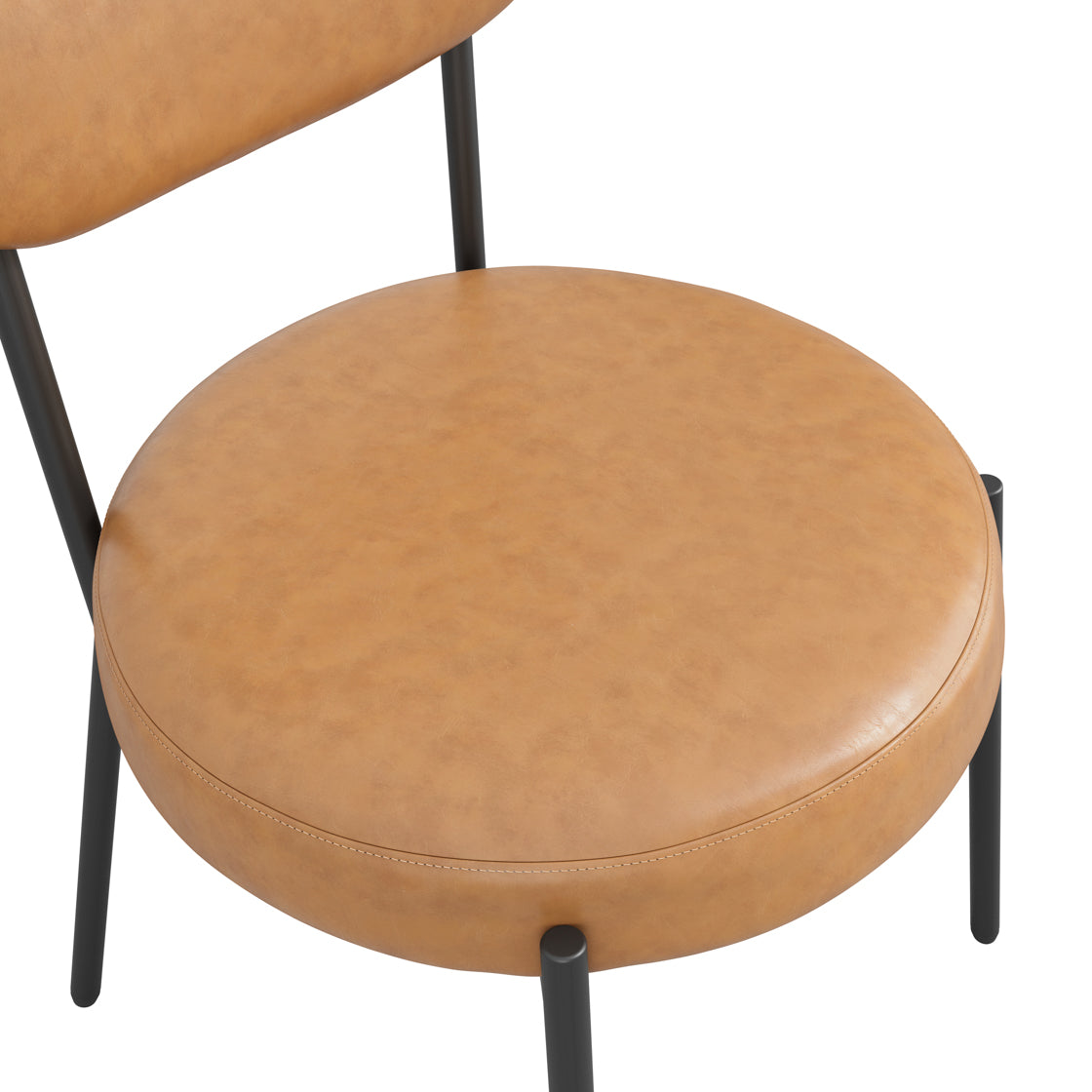 Smith Caramel Brown Faux Leather Dining Chair