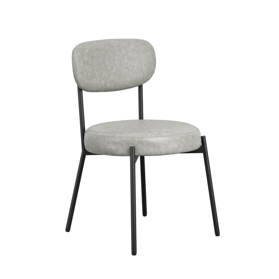 Smith Graphite Grey Faux Leather Dining Chair