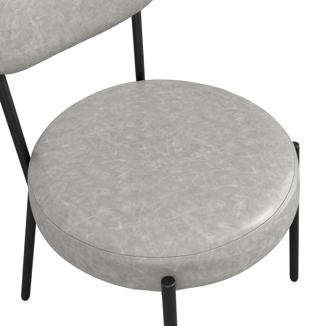 Smith Graphite Grey Faux Leather Dining Chair
