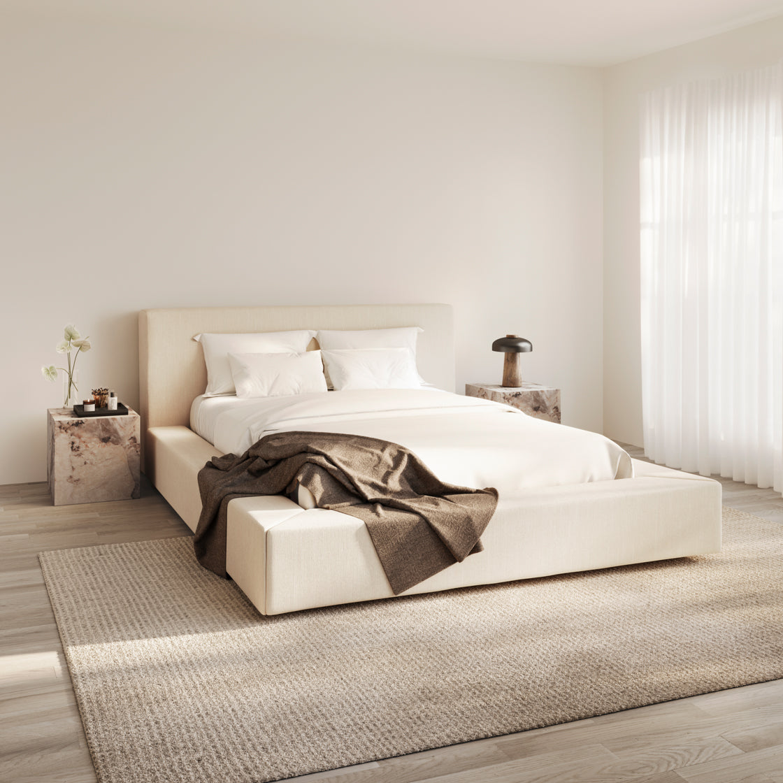 Soho White Clay Double Bed lifestyle