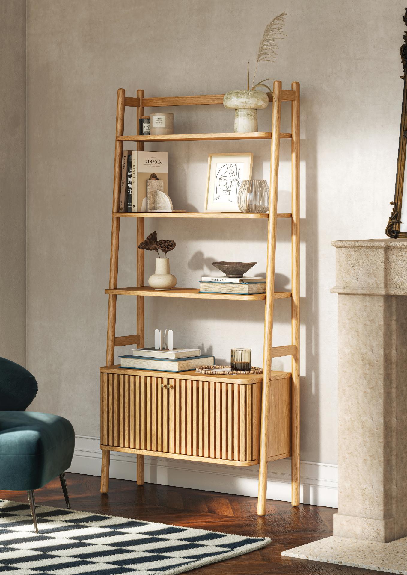 Colton Natural Wood Storage Display Unit Cabinet