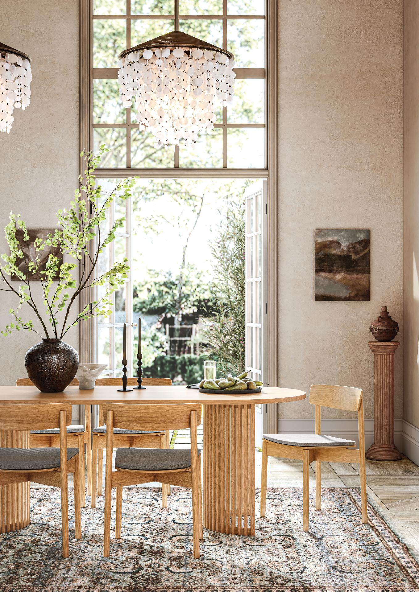 Colton Natural Wood Oval Dining Table