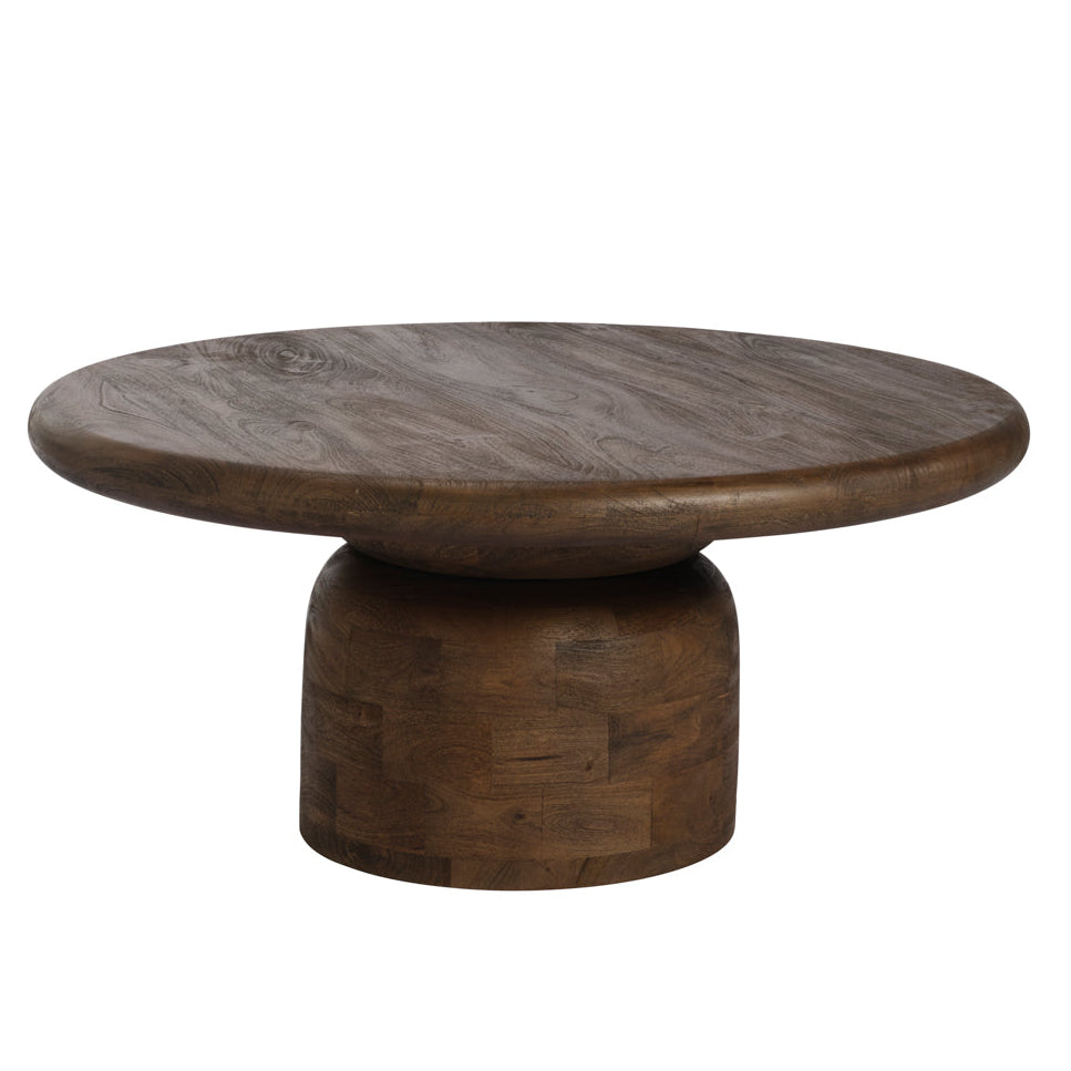 Sora Brown Mango Wood Round Coffee Table