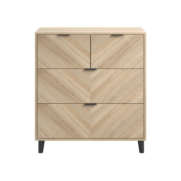 Stockholm Chevron Light Wood Chest of Drawers