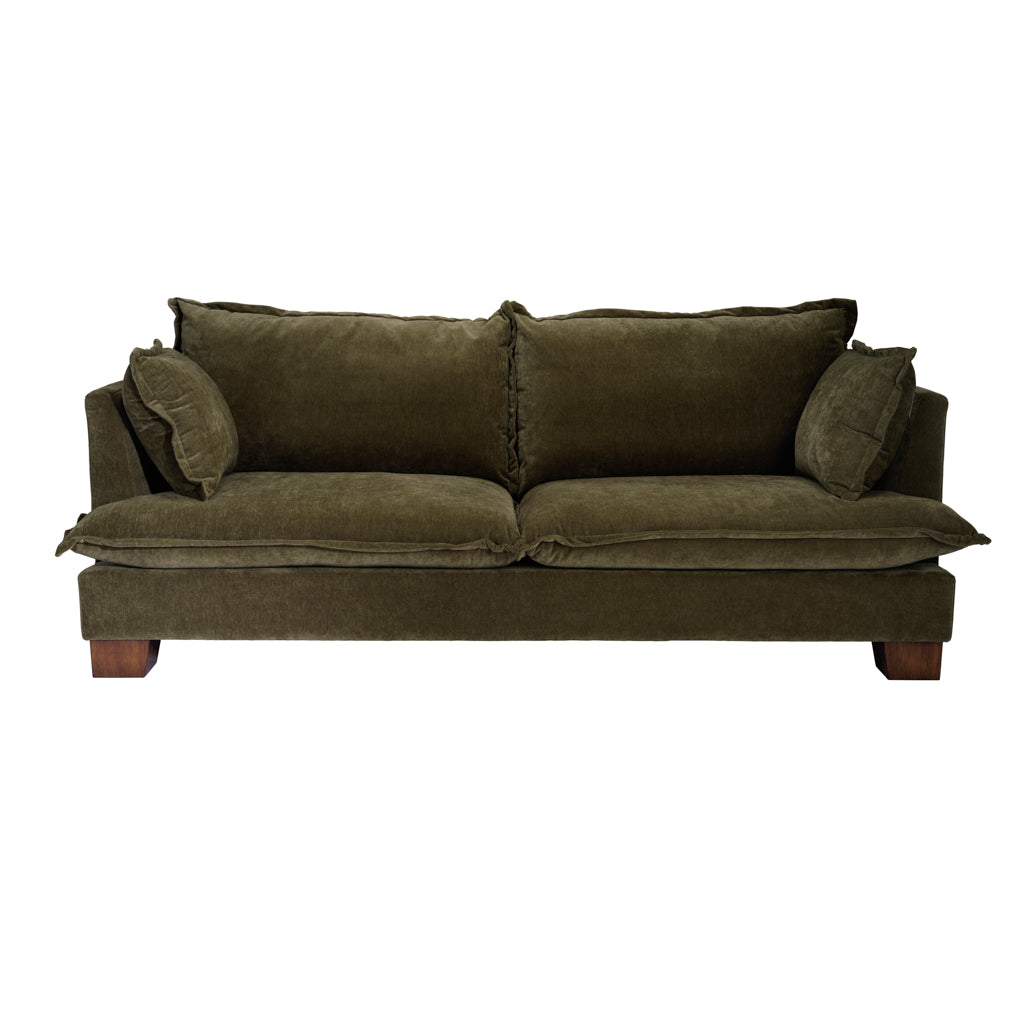 Suffolk Olive Green Chenille Sofa | 3 Seater