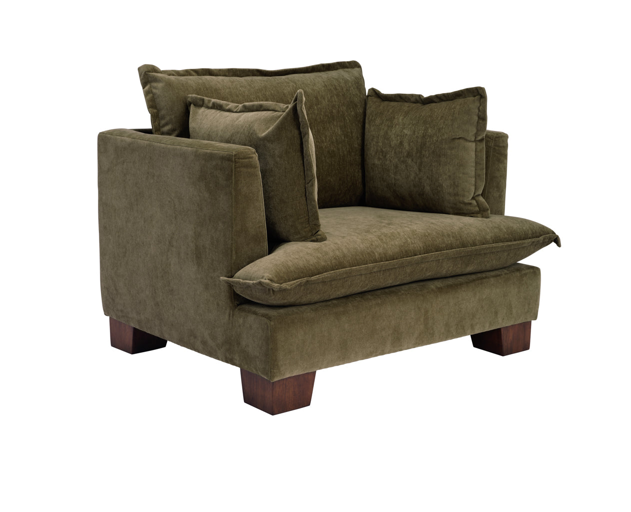 Suffolk Olive Green Chenille Armchair