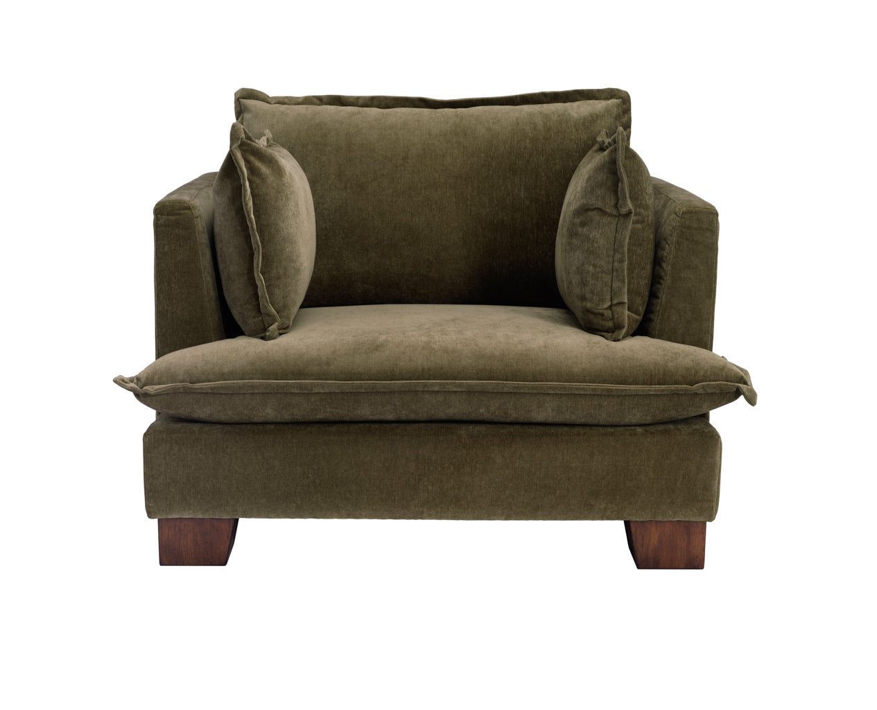 Suffolk Olive Green Chenille Armchair