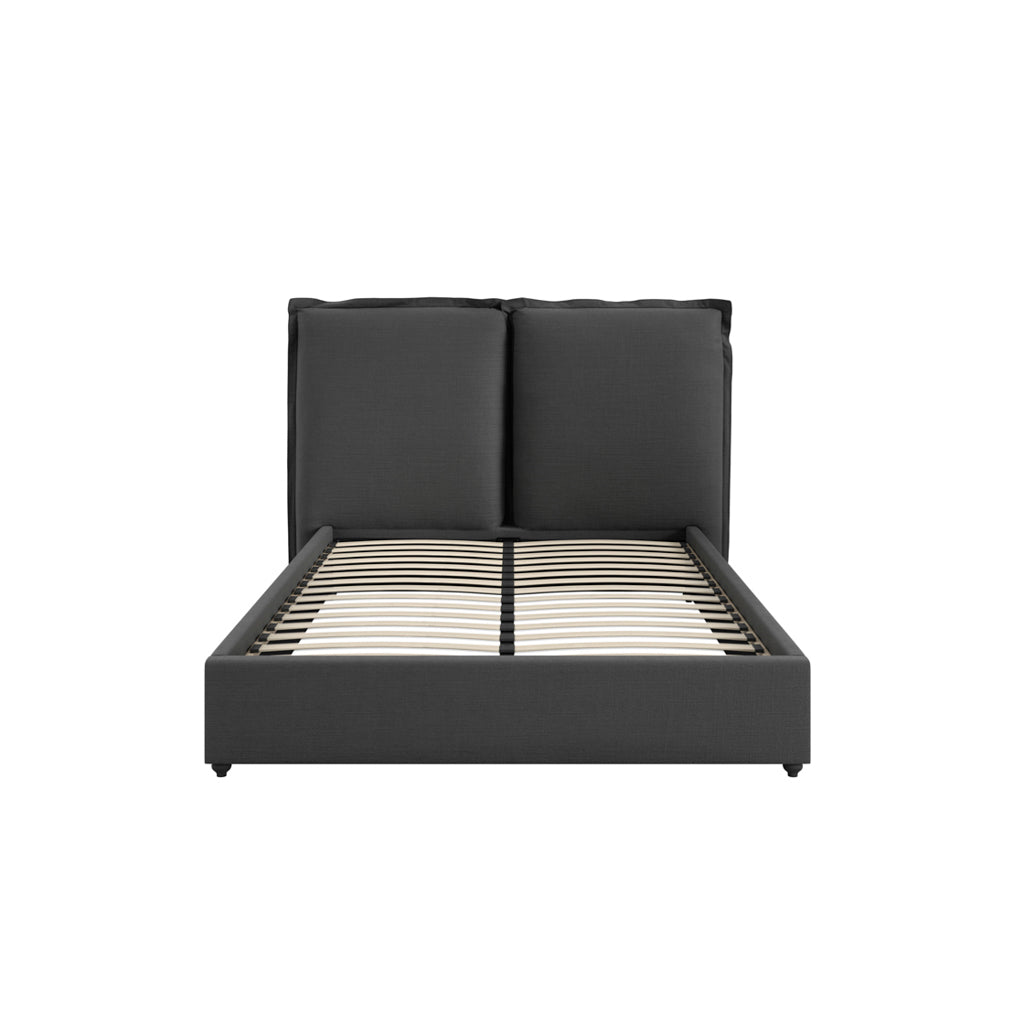 Sunday Deep Grey Linen King Size Bed