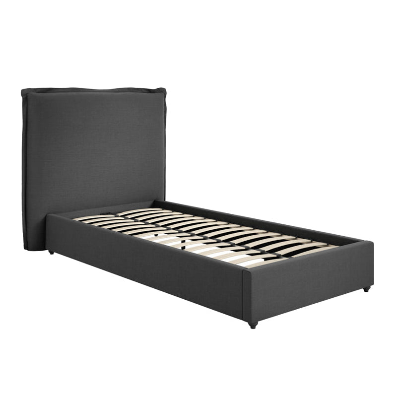 Sunday Deep Grey Linen Single Bed