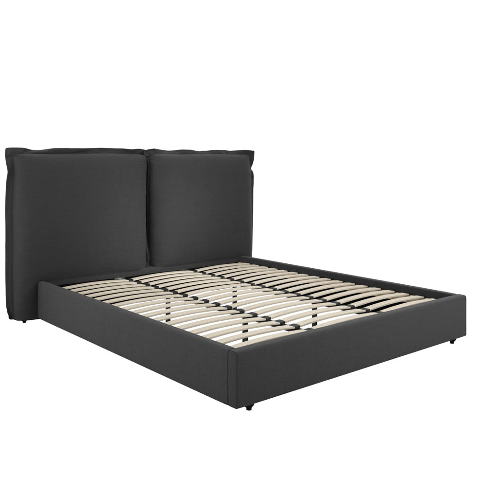 Sunday Deep Grey Linen Super King Size Bed