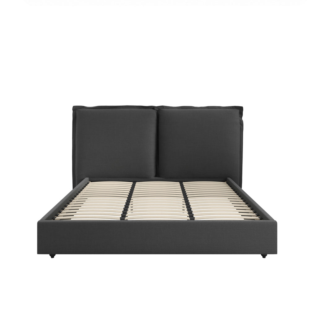 Sunday Deep Grey Linen Super King Size Bed