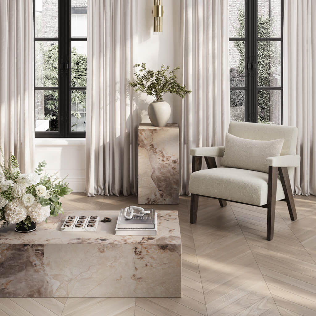 Sur Pandora Marble Column Side Table - CLEARANCE